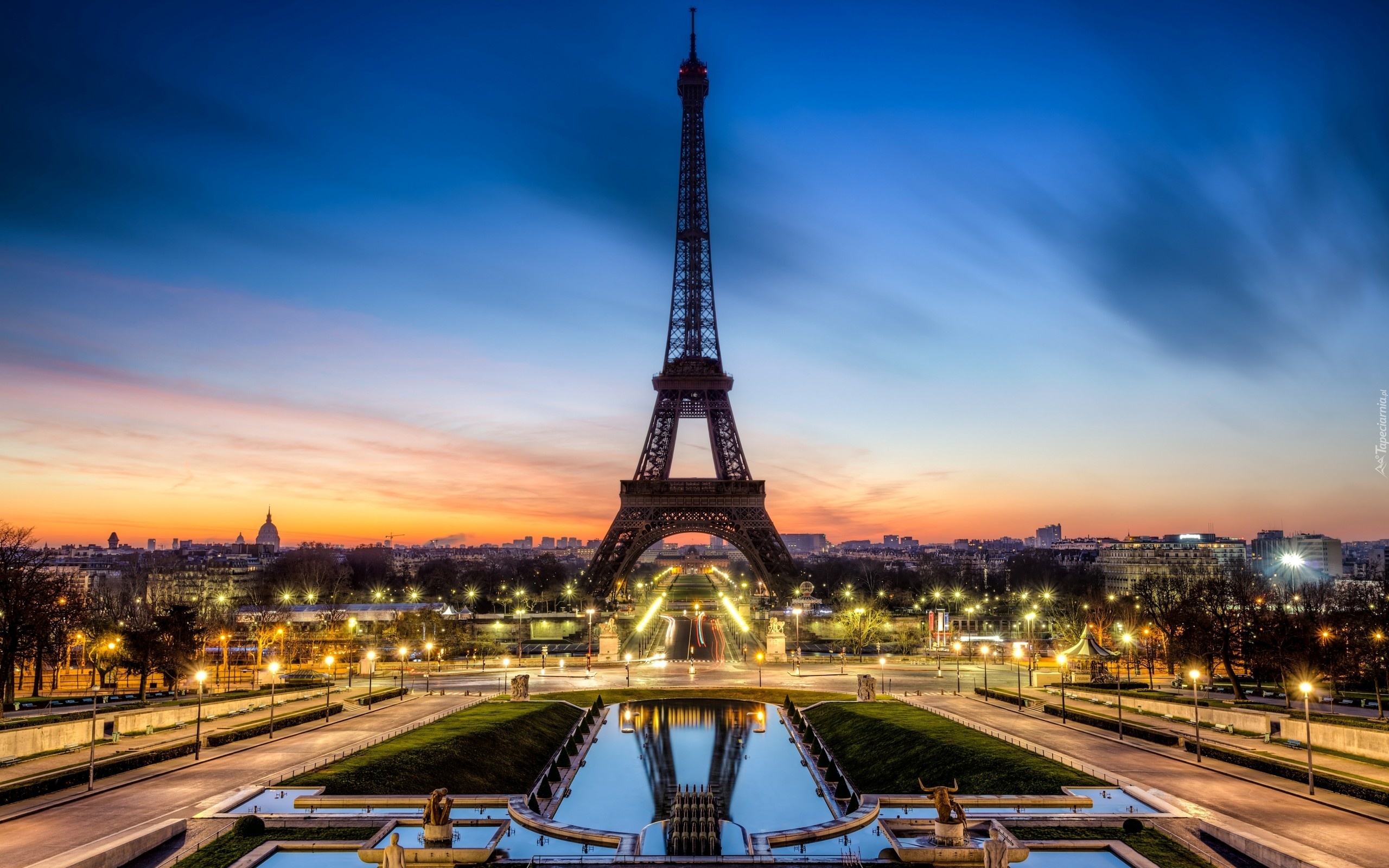 Paryż, Panorama, Miasta, Wieża, Eiffla