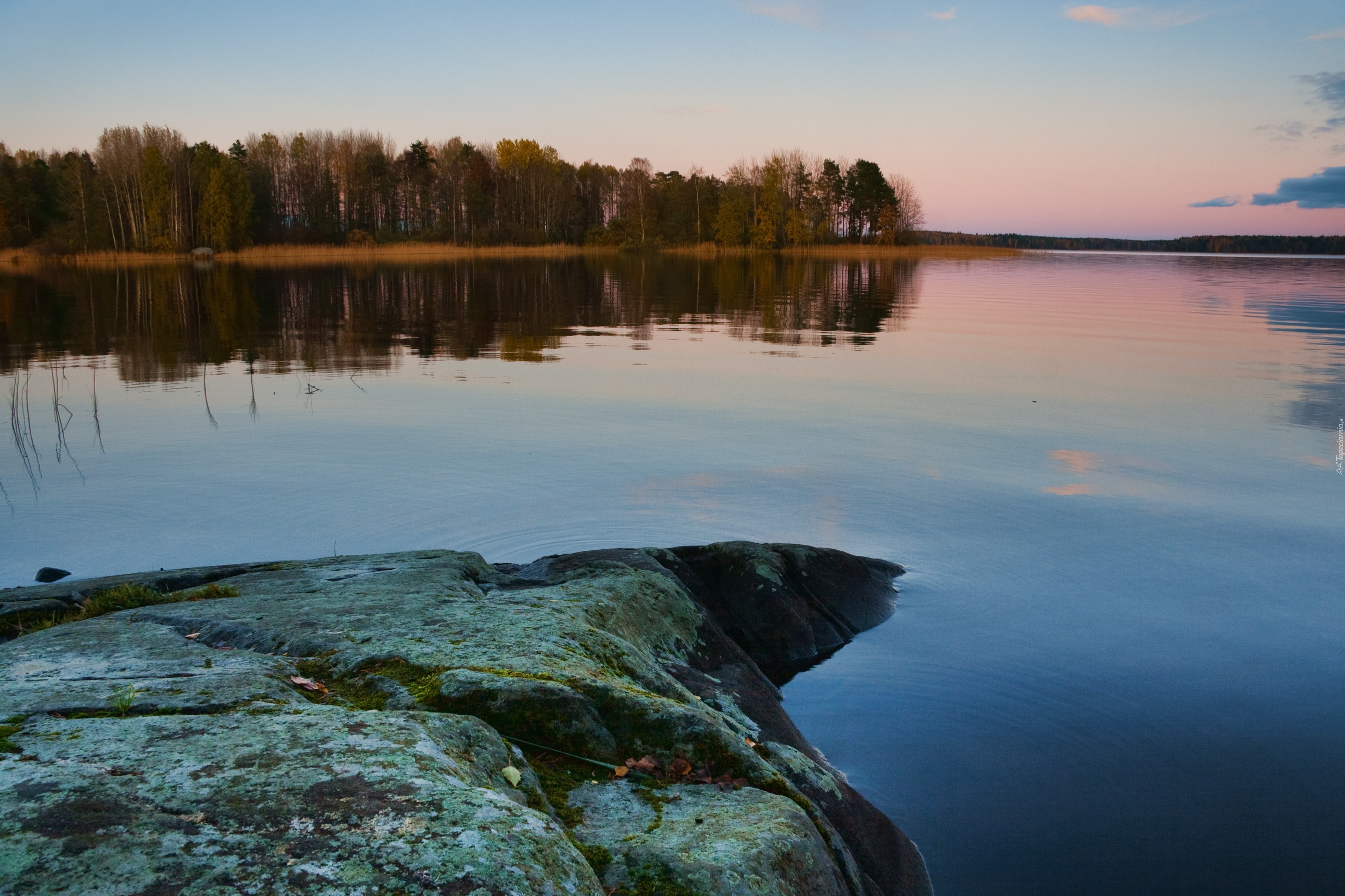 Skała, Jezioro, Vuoksa, Finlandia