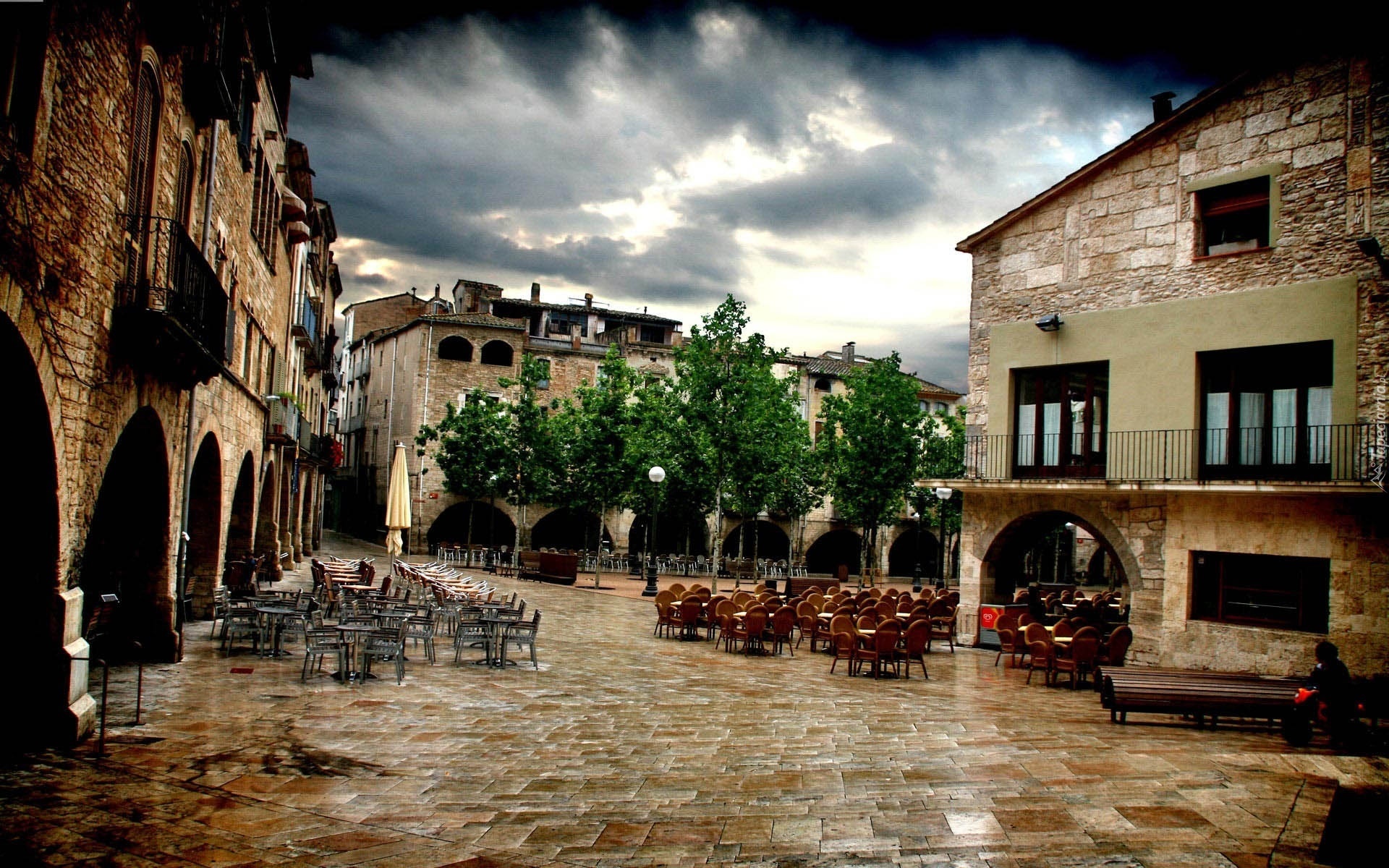 Domy, Restauracje, Girona, Hiszpania