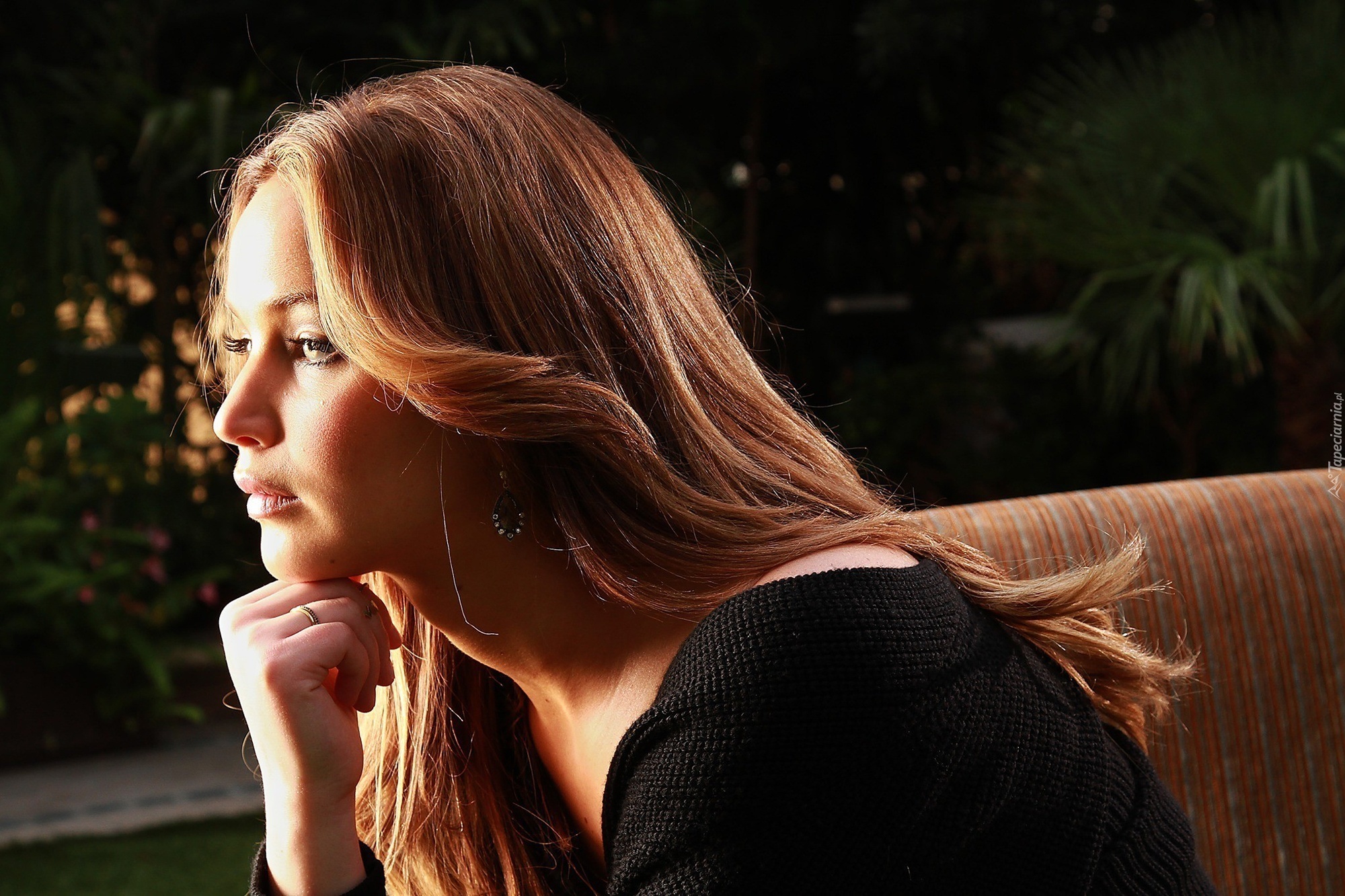 Jennifer Lawrence, Aktorka, Profil, Twarz, Światło