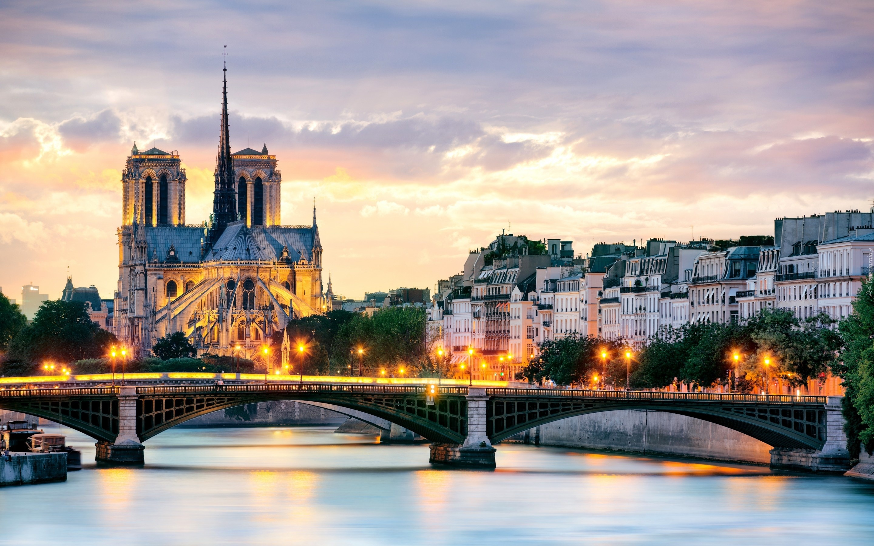 Katedra, Notre Dame, Most, Rzeka