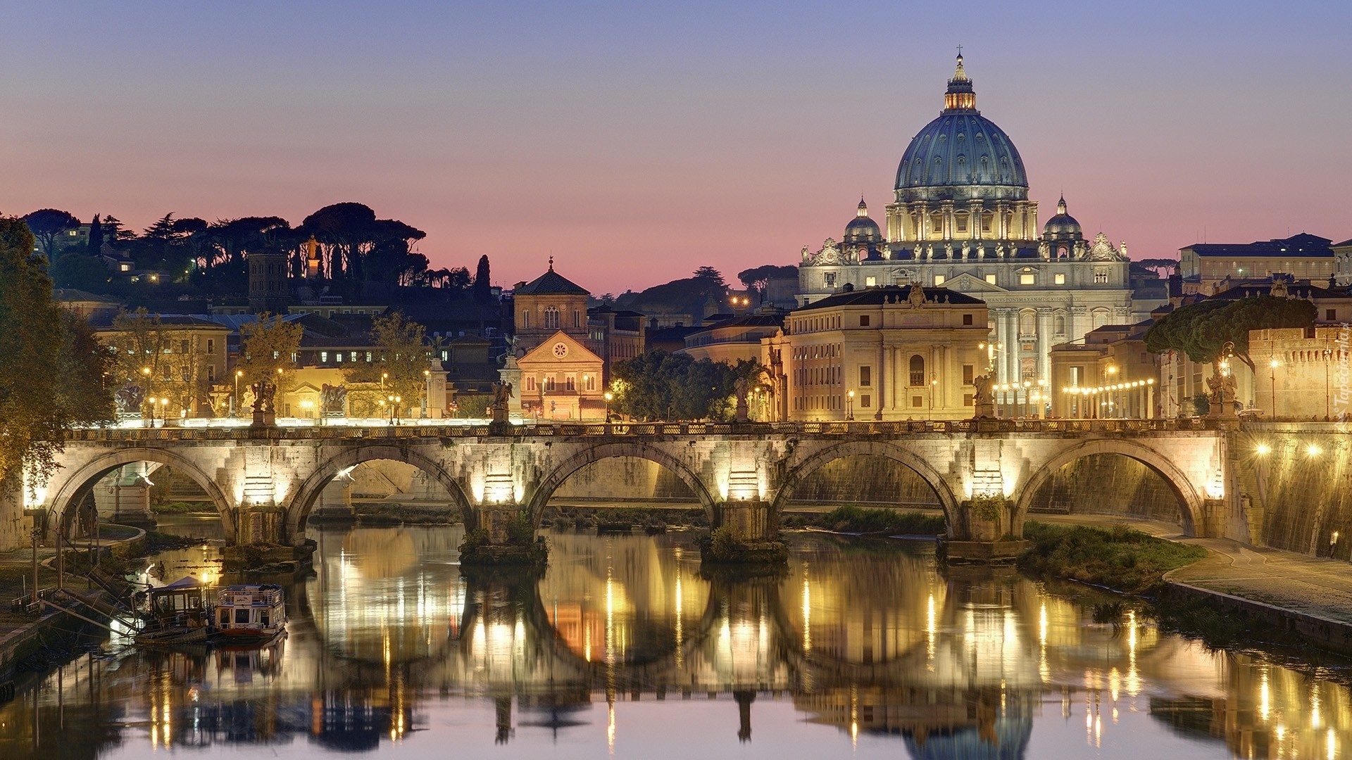Most, Św. Anioła, Bazylika, Św. Piotra, Watykan, Rzym, Włochy