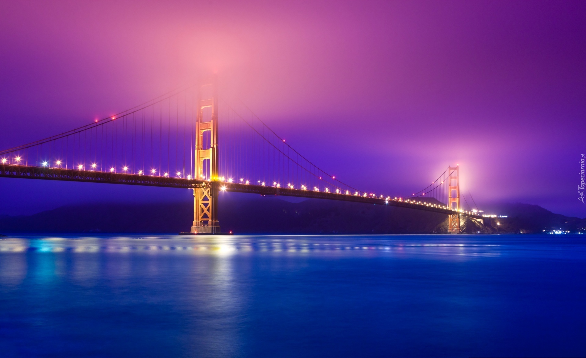 Oświetlony, Most Golden Gate, San Francisco