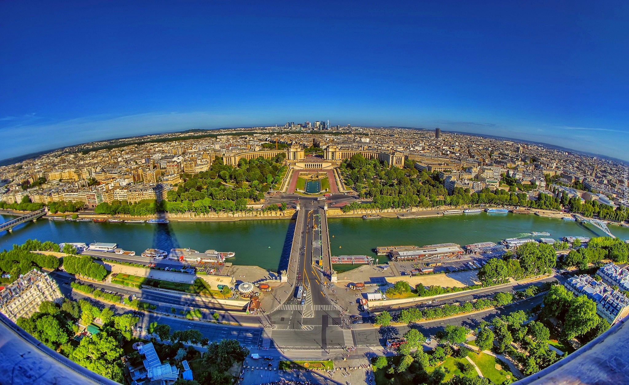 Paryż, Francja, Panorama, Z, Wieży Eiffla