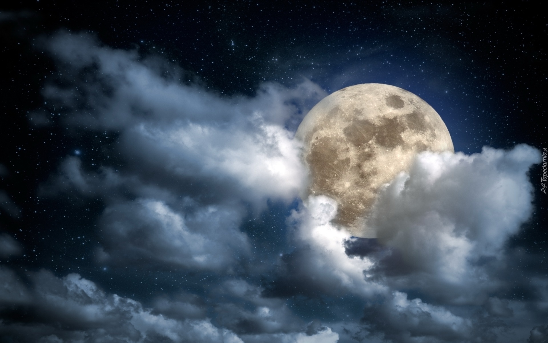 Noc, Chmury, Księżyc