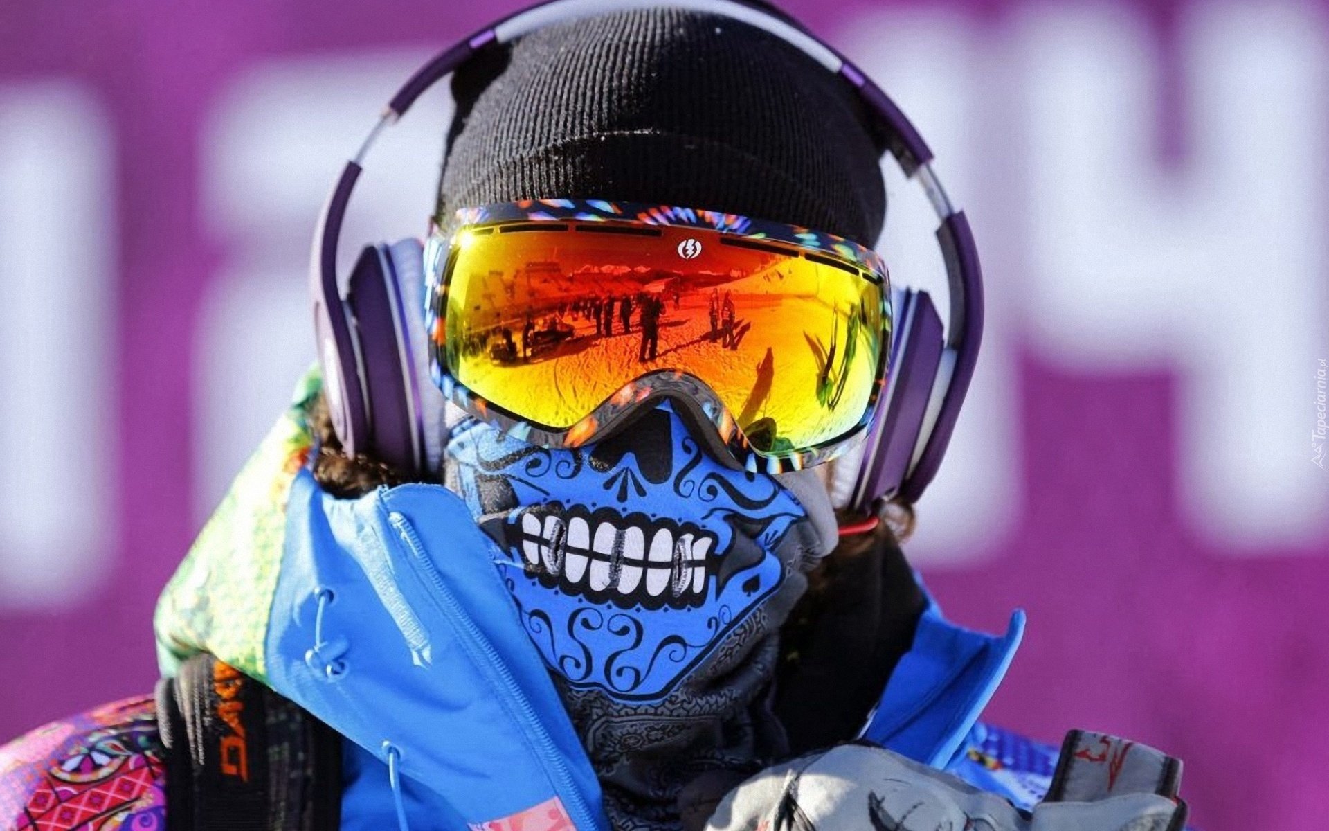 Mężczyzna, Maska, Okulary, Słuchawki, Olimpiada, Sochi 2014
