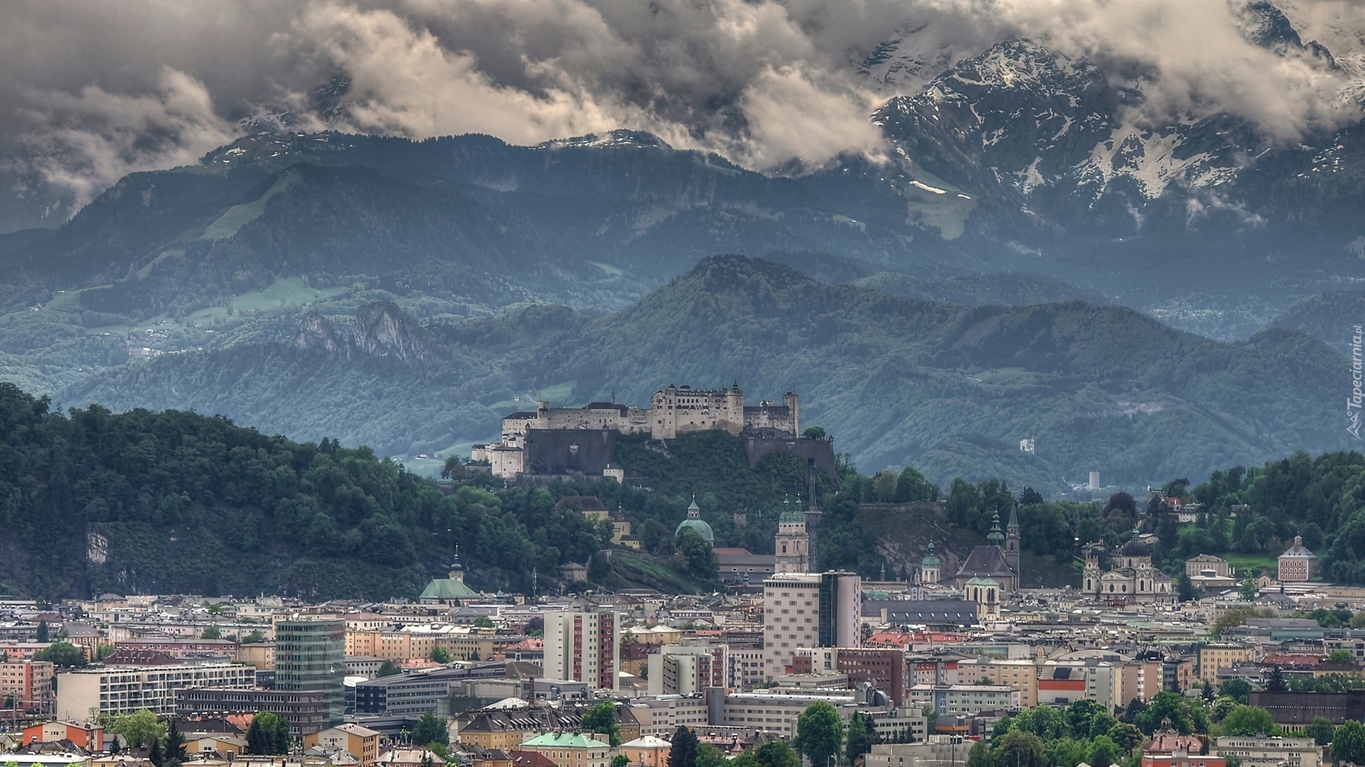 Austria, Salzburg, Miasto, Góry