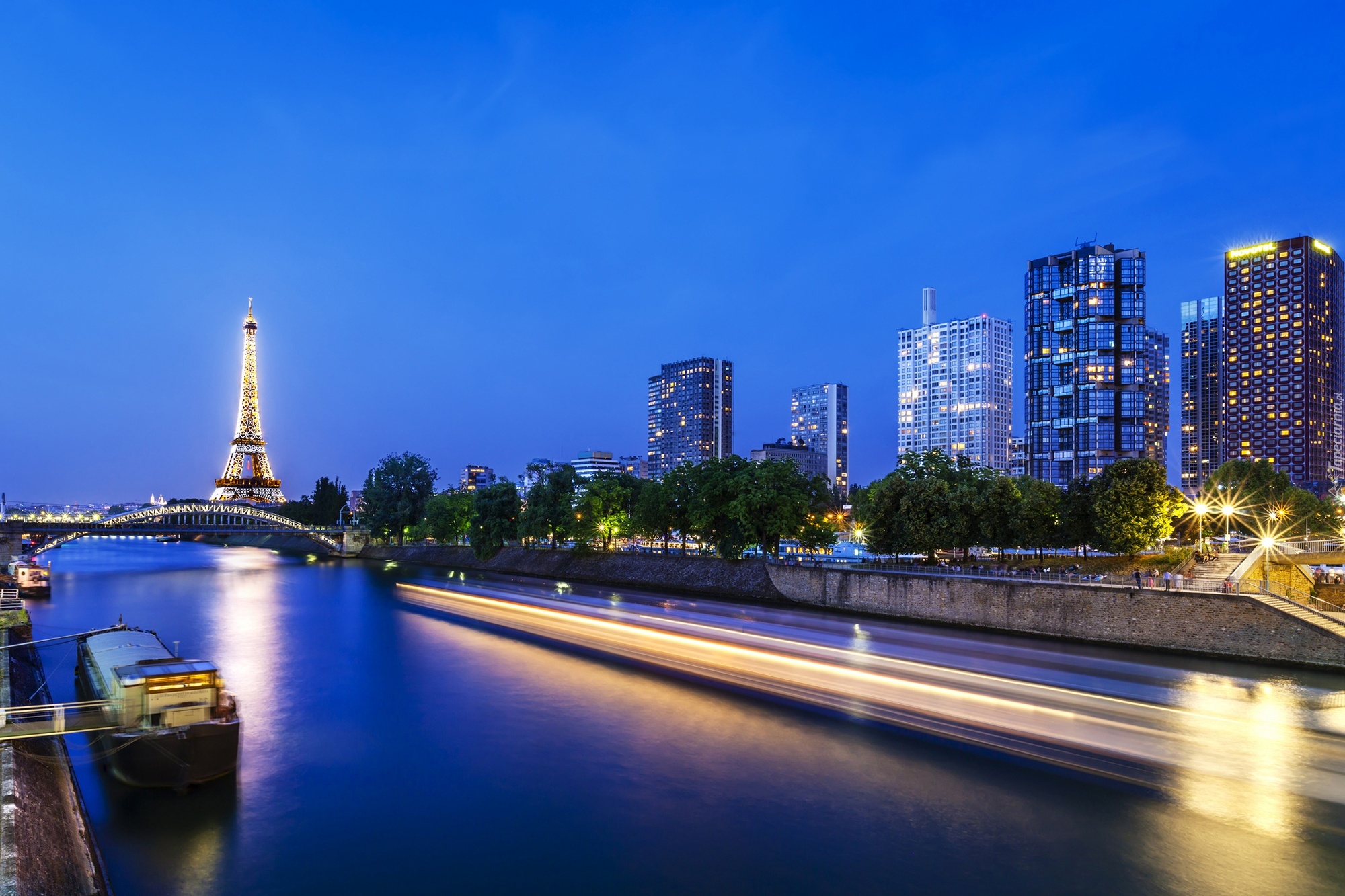 Wieża Eiffla, Rzeka, Paryż, Francja