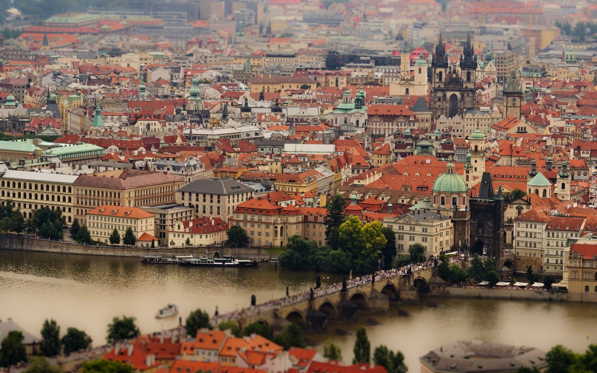 Rzeka, Most, Praga, Panorama, Miasta