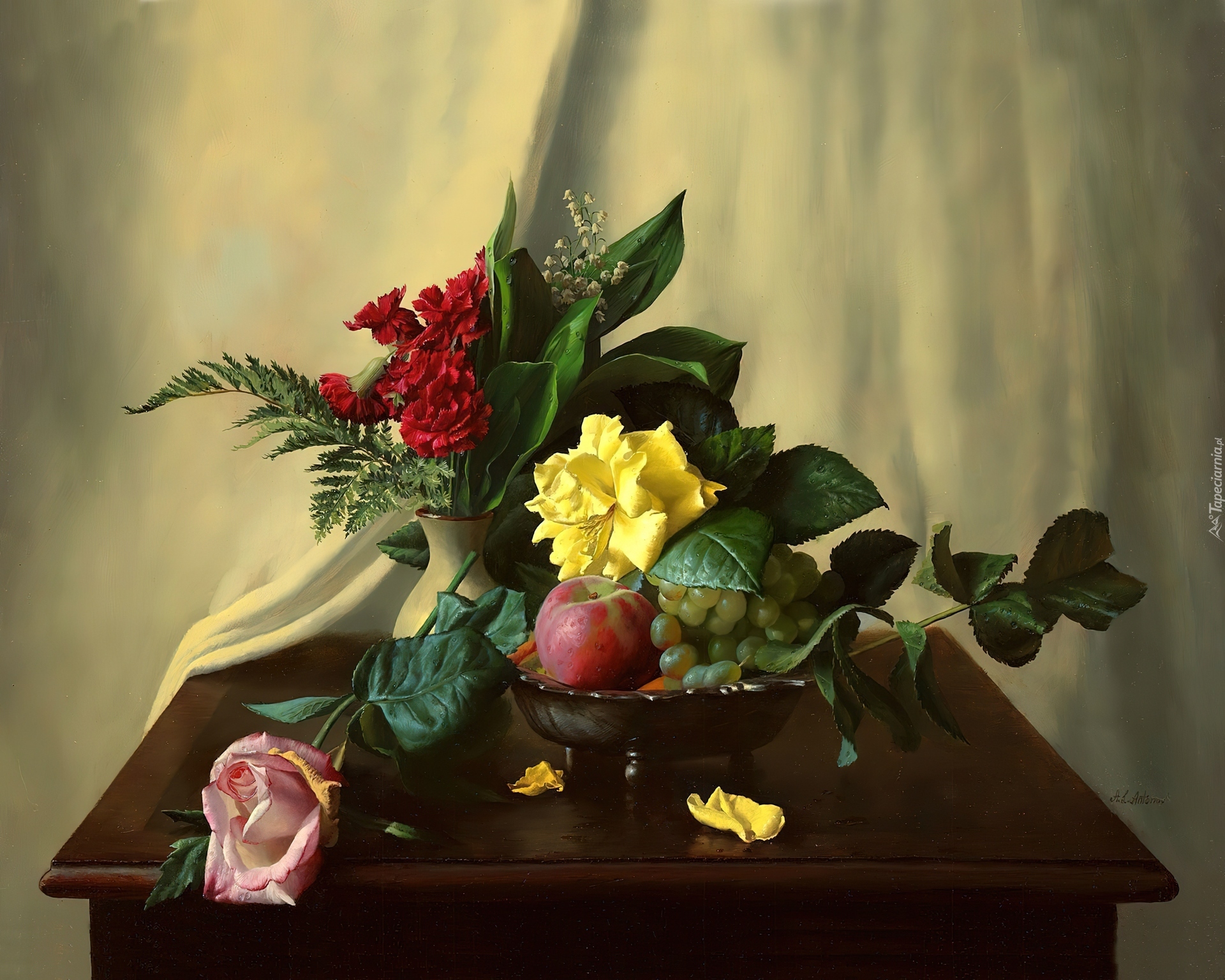 Aleksiej Antonow, Obraz, Kwiaty, Róże