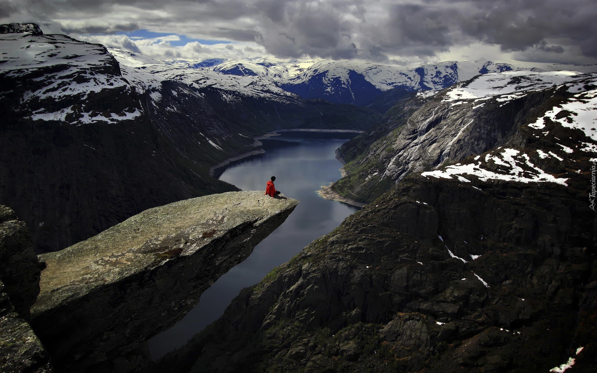 Jezioro, Góry, Język Trolla, Trolltunga, Norwegia