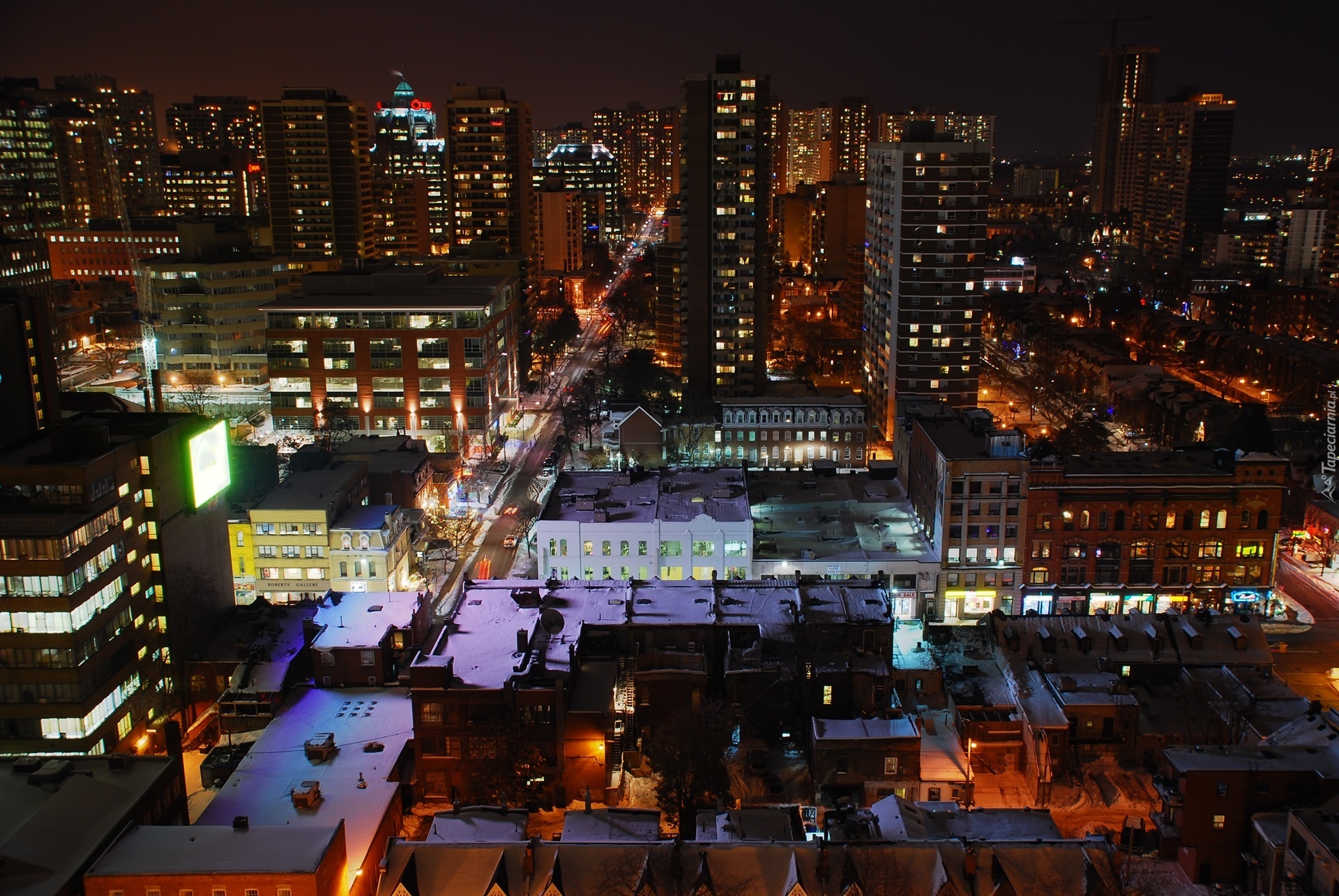 Toronto, Panorama, Miasta, Nocą