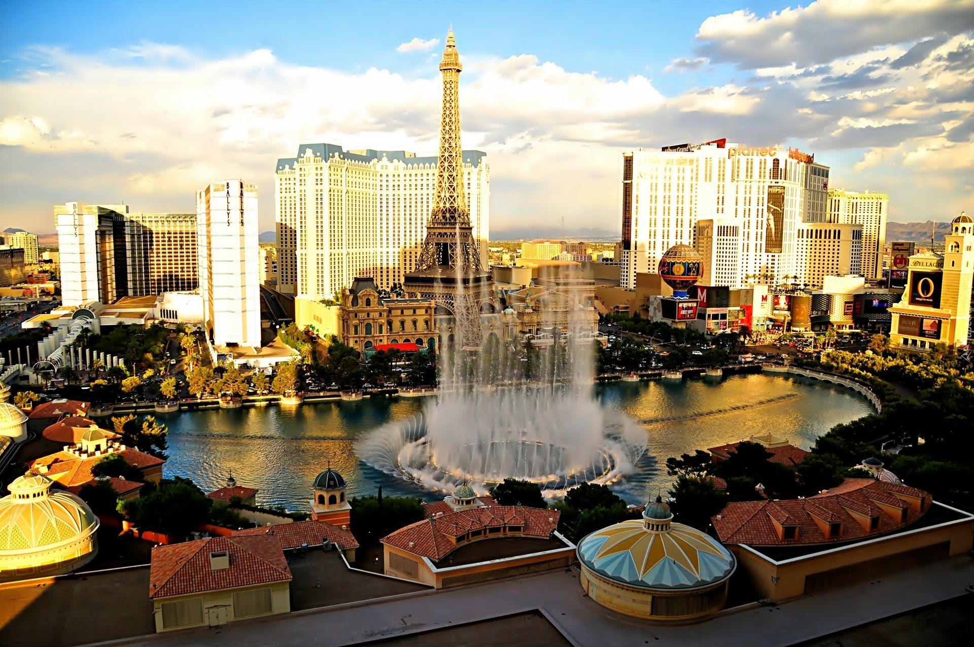 Las Vegas, Panorama, Miasta, Fontanna
