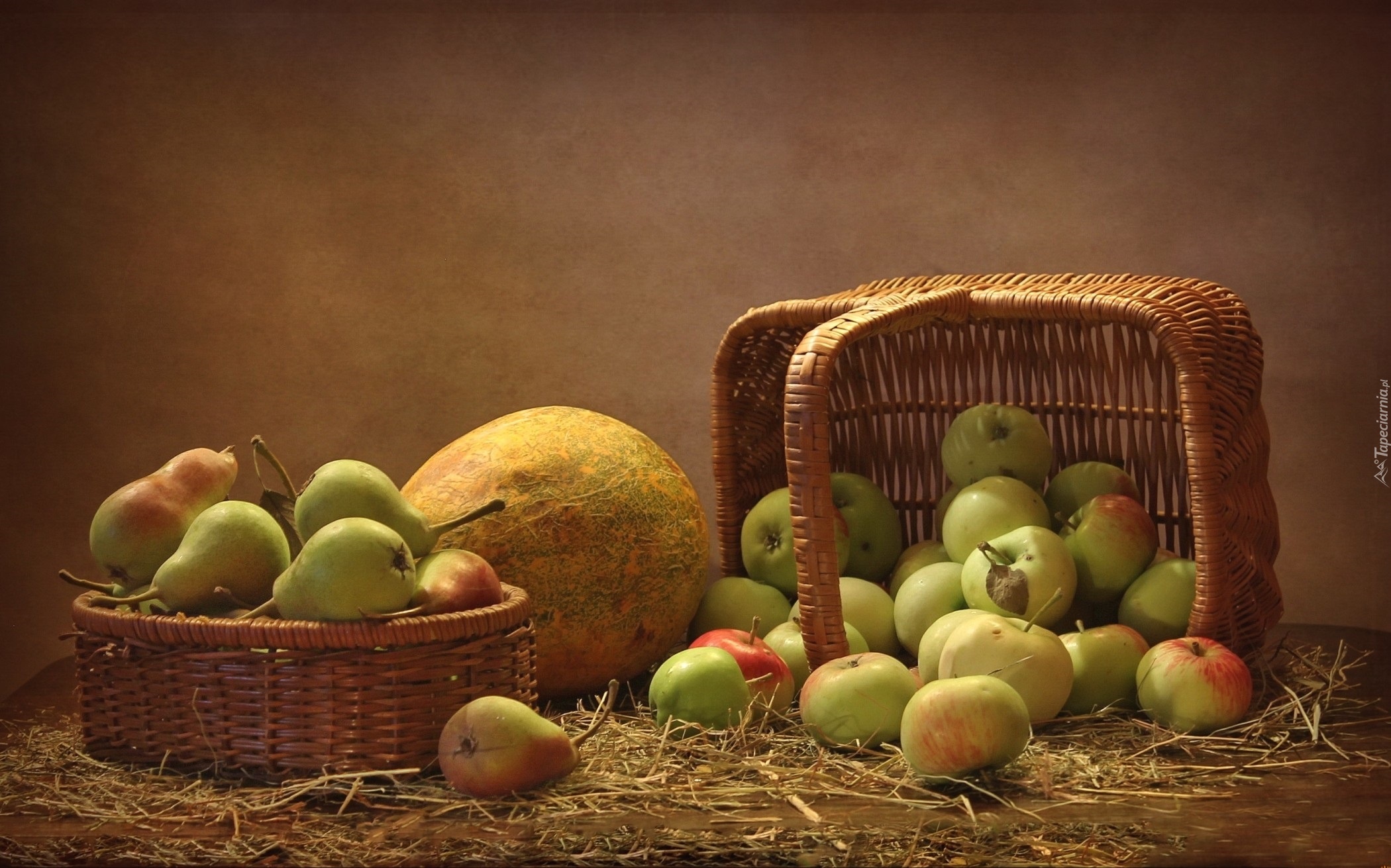 Owoce, Jablka, Gruszki, Melon