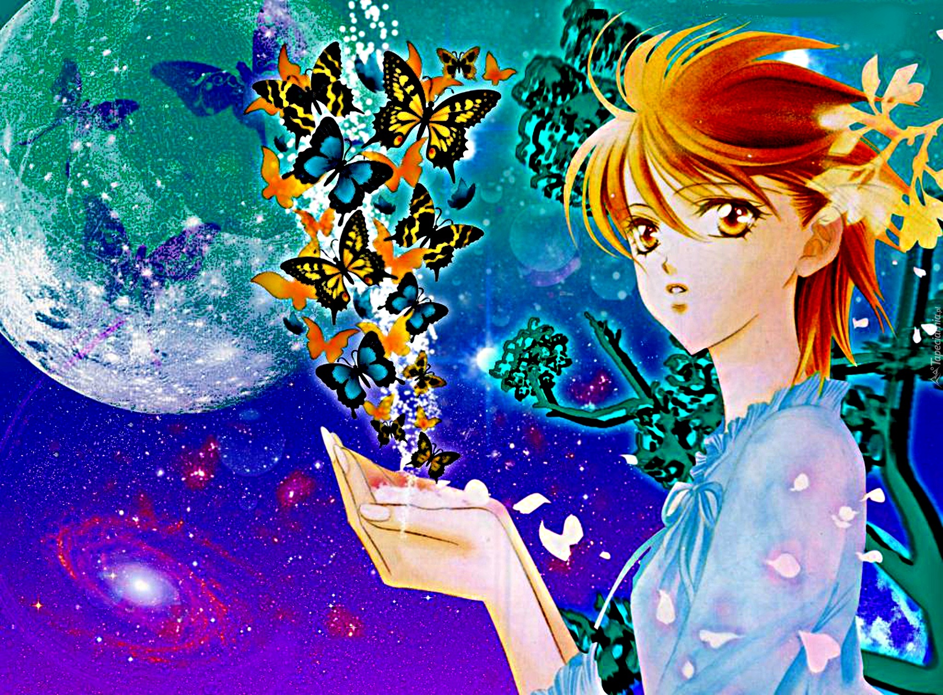 Skip Beat!, anime, dziewczyna, animacja, motyle