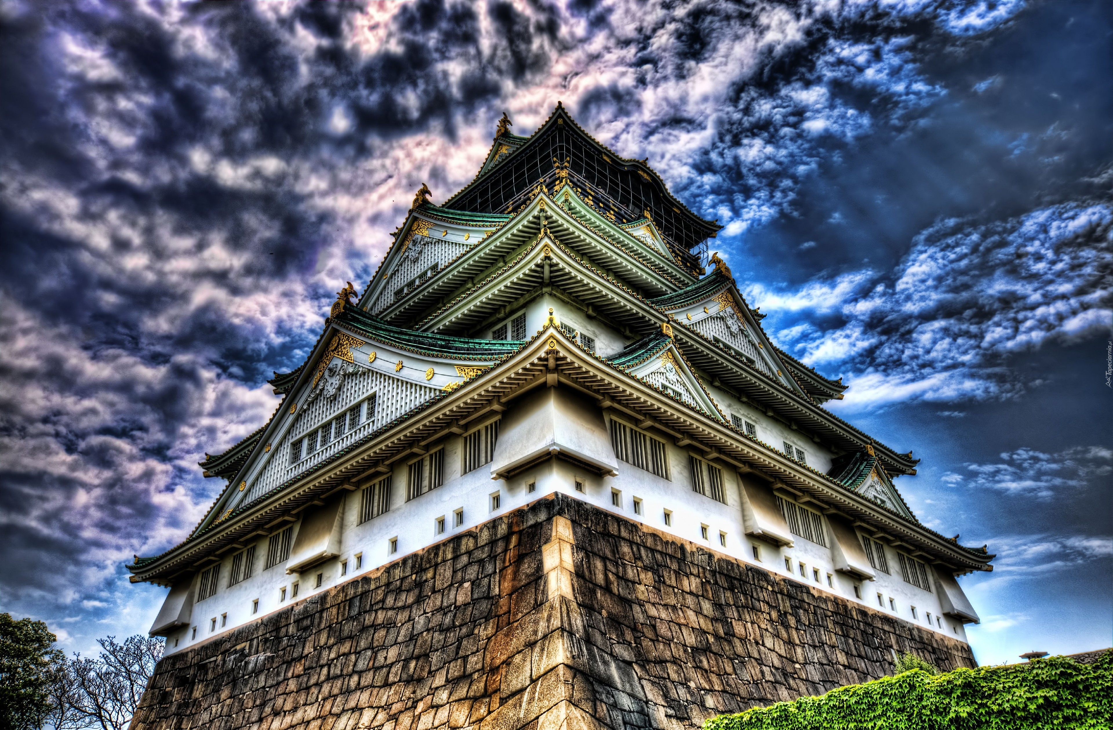 Zamek Osaka, Brokatowy Zamek, Osaka-jo, Miasto Osaka, Japonia