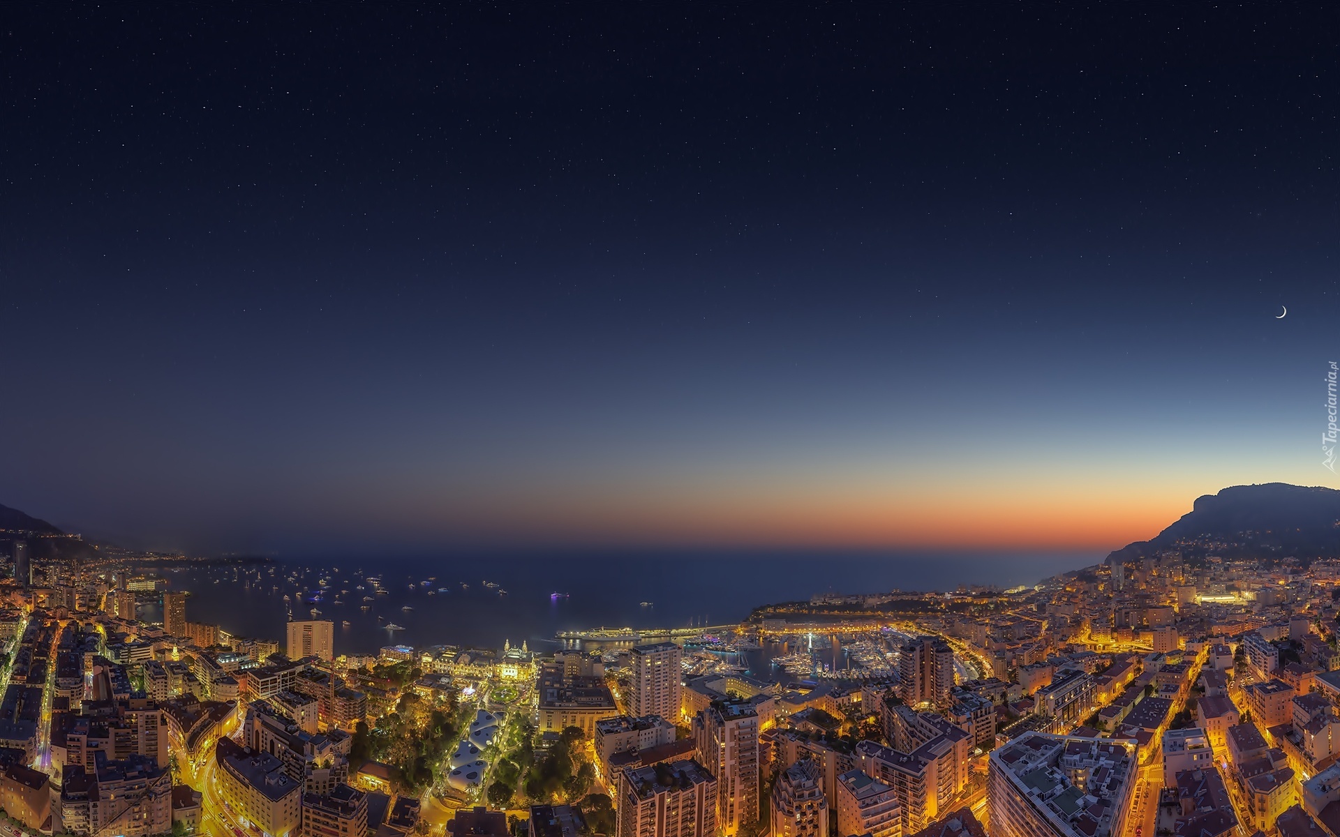 Monako, Nocą, Z lotu ptaka