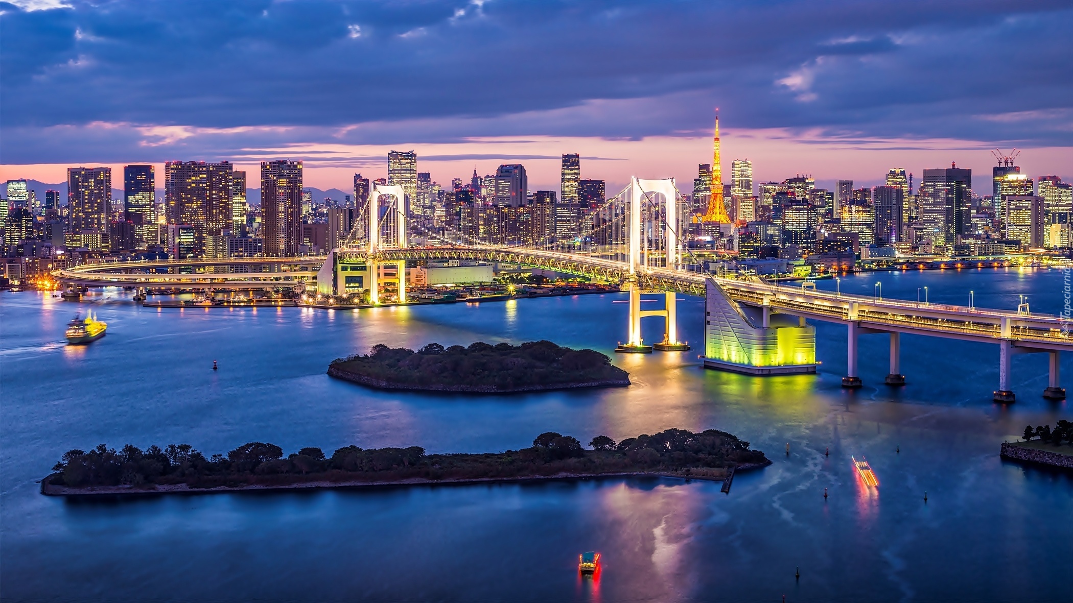 Japonia, Tokio, Most, Rzeka, Miasto