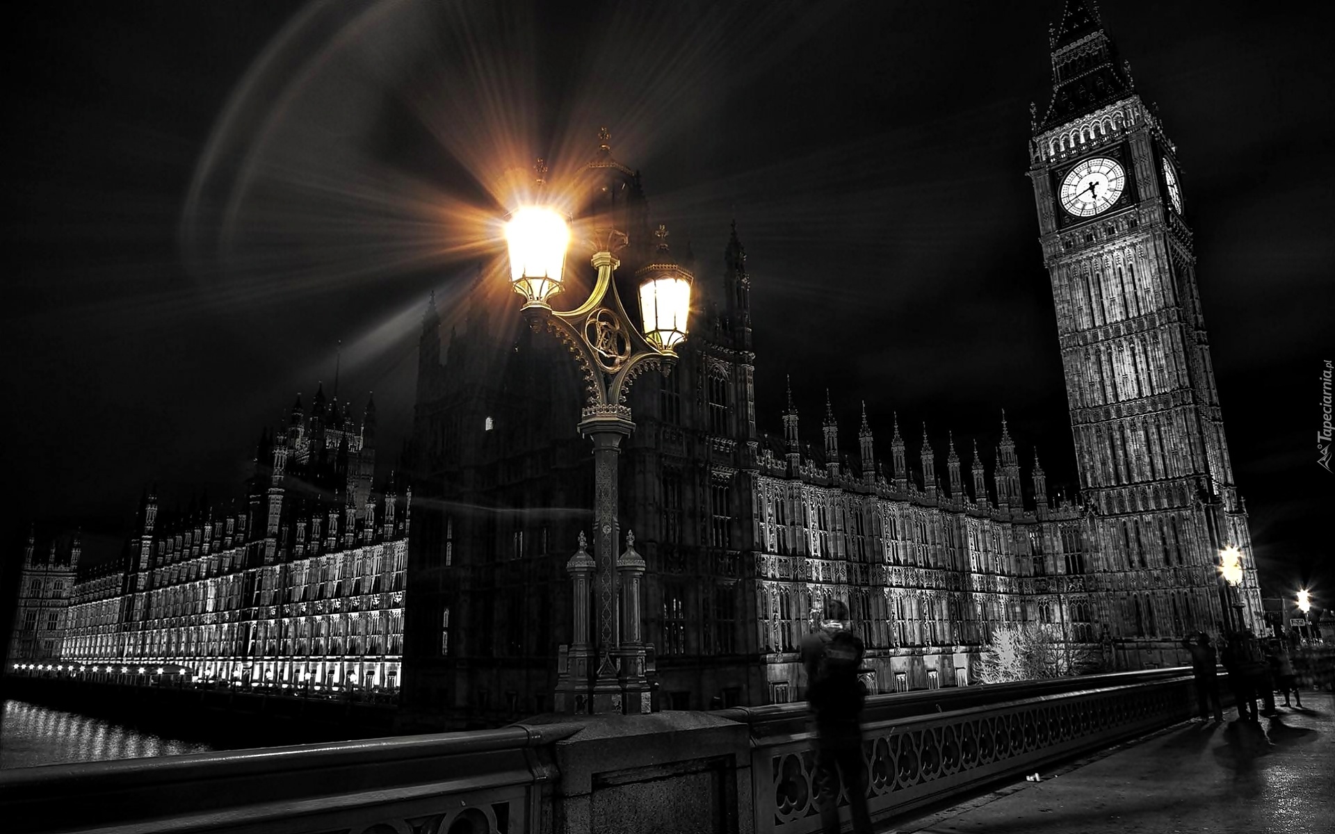 Londyn, Big Ben, Lampa, Latarnia