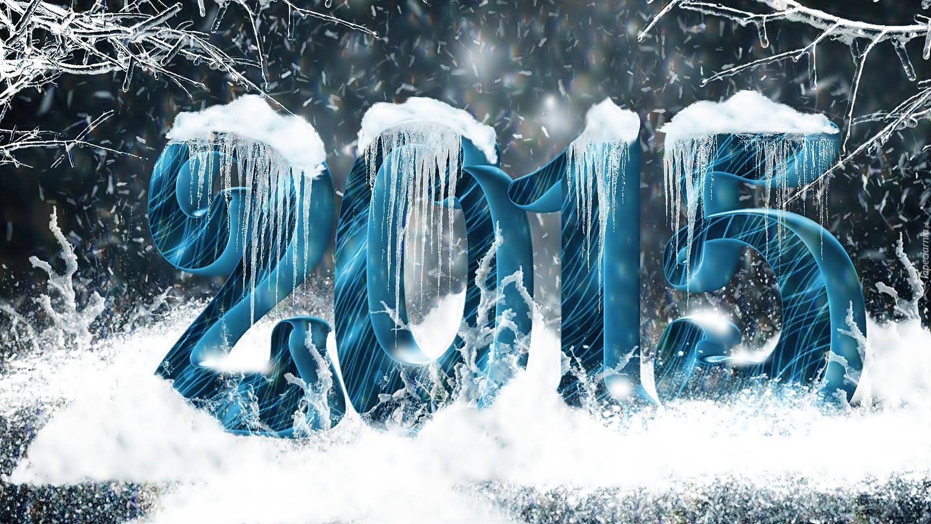Nowy Rok, 2015, Śnieg, Sople