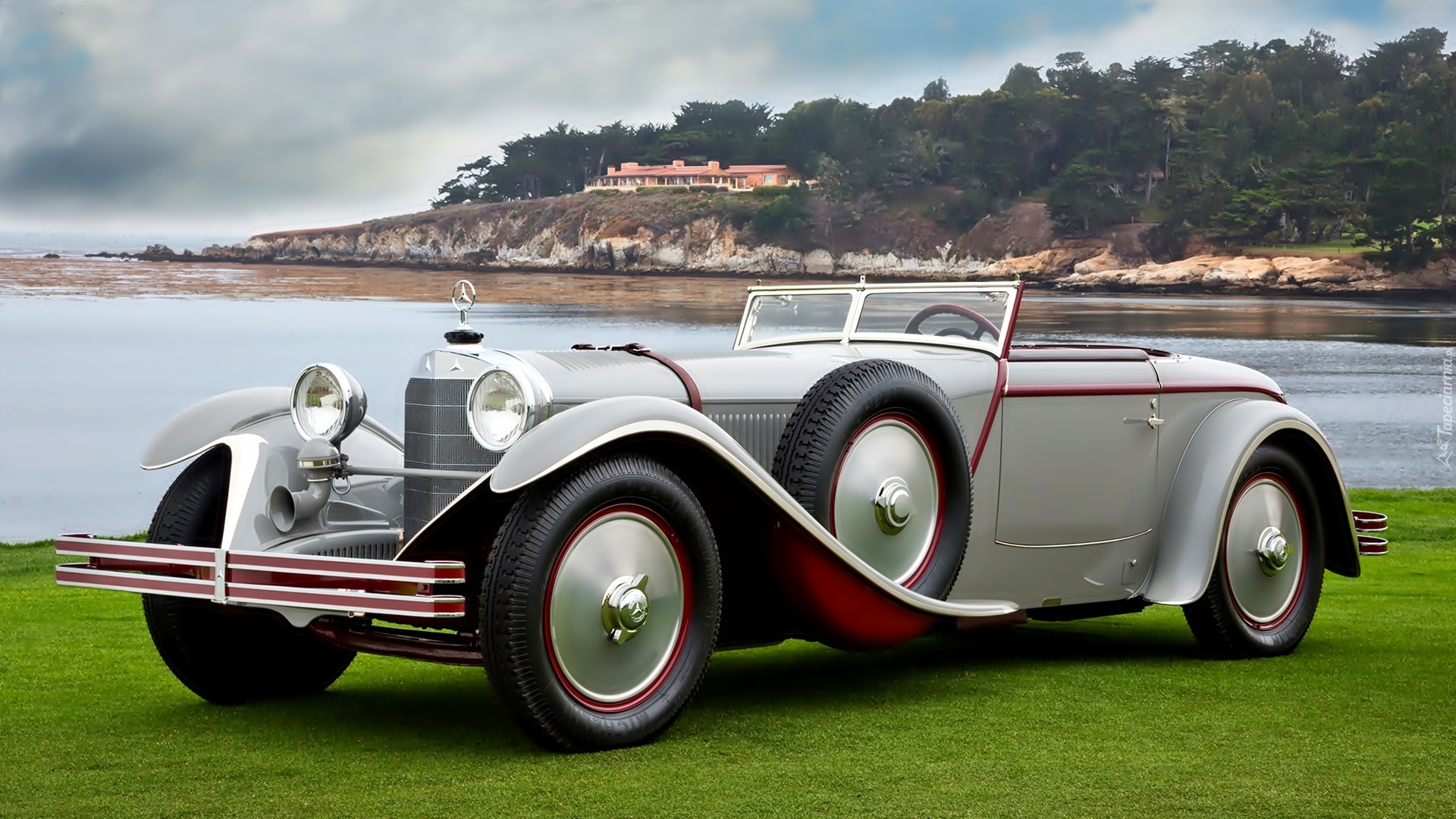 Samochód, Zabytkowy, Mercedes, Benz, 1928, Jezioro
