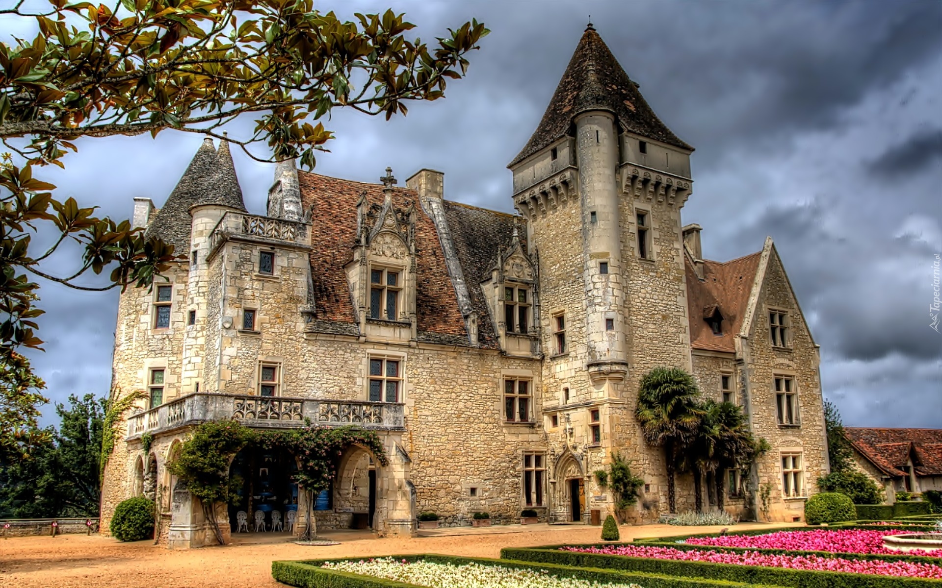 Francja, Zamek, Kwiaty
