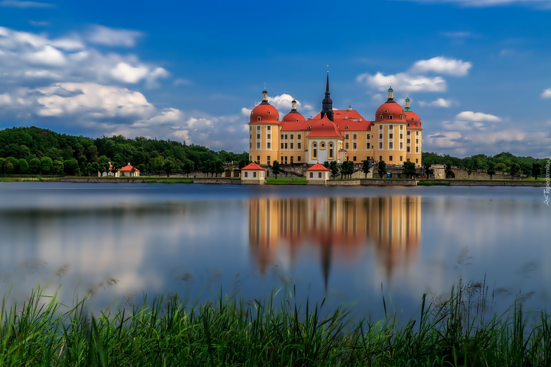 Pałac Moritzburg, Saksonia, Niemcy, Rzeka