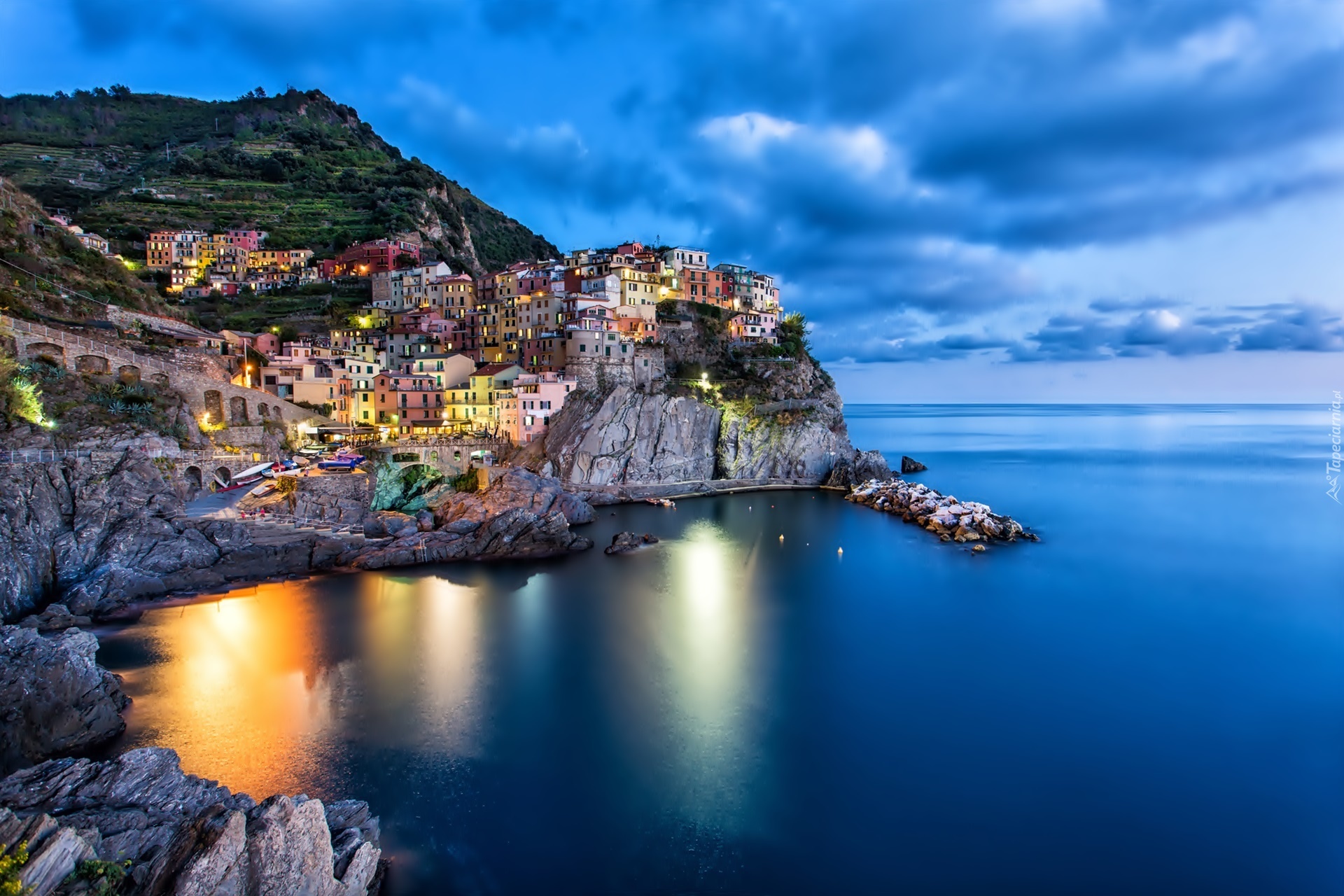 Włochy, Morze, Zdjęcie miasta, Wybrzeże