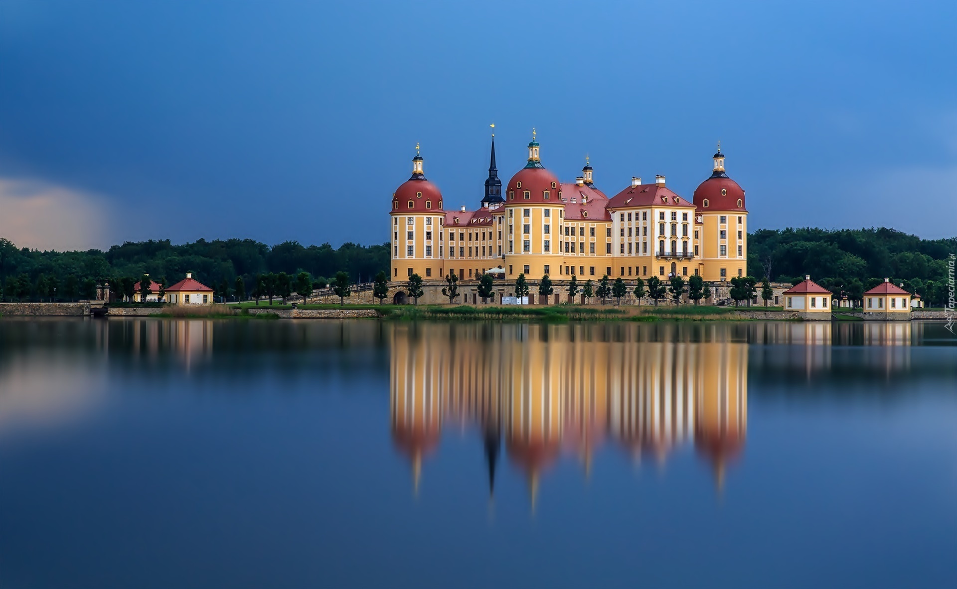 Pałac Moritzburg, Saksonia, Niemcy, Jezioro