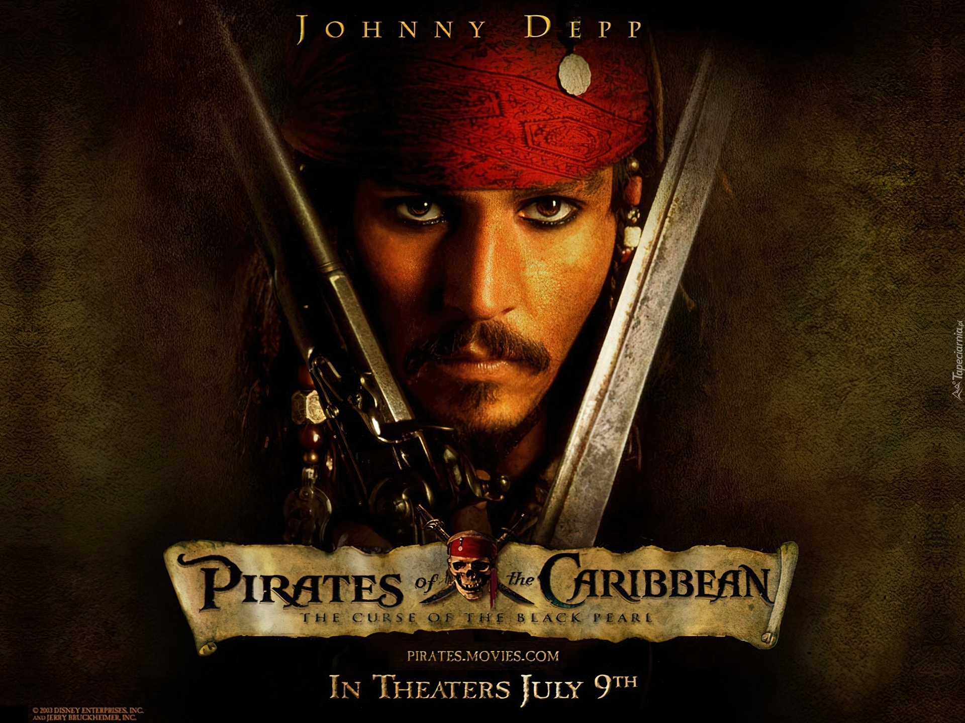 Johnny Depp,broń, opaska
