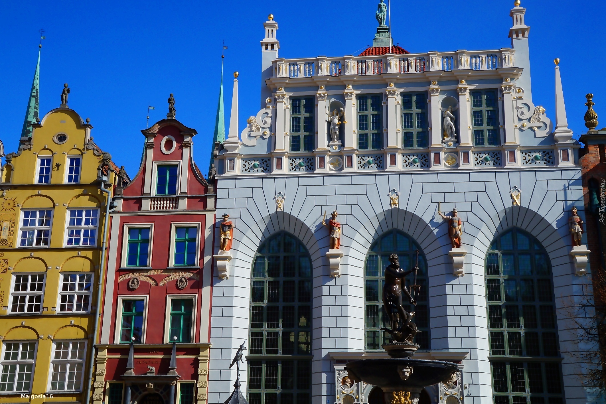 Gdańsk, Stare Miasto, Dwór Artusa, Posąg, Neptun