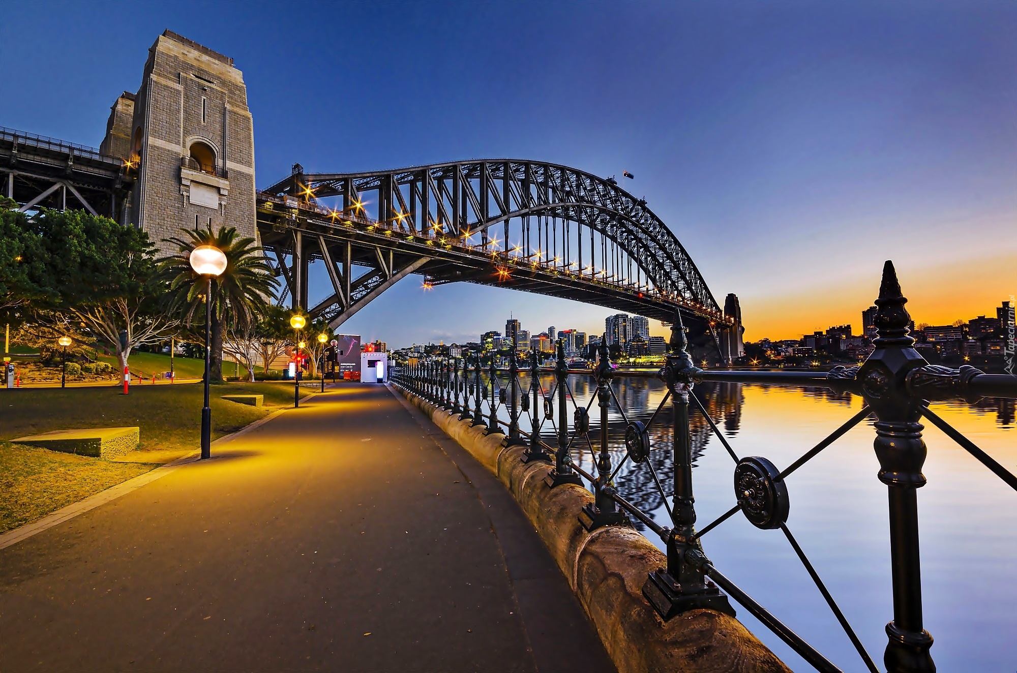 Rzeka, Most, Świt, Panorama, Miasta, Sydney
