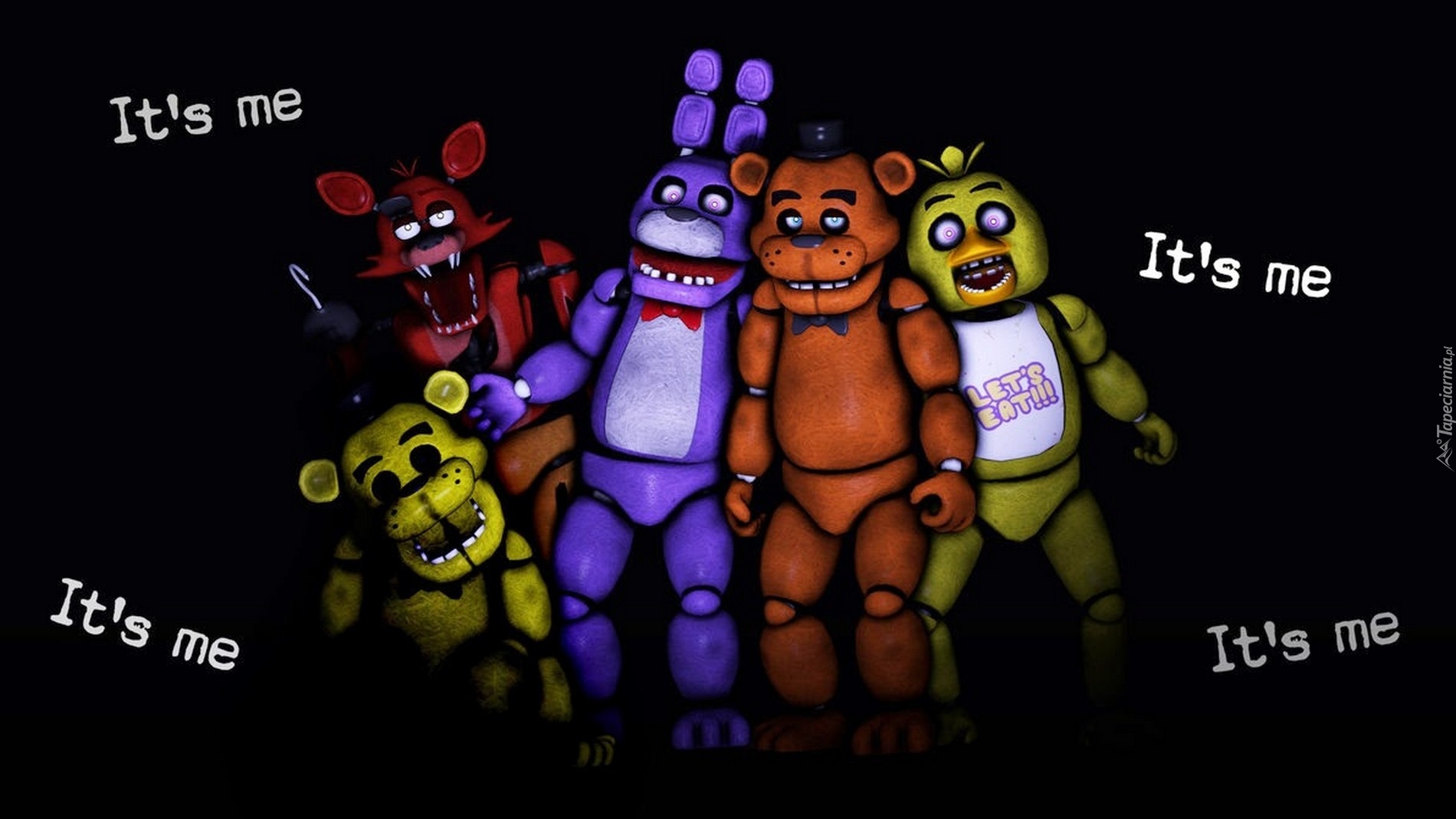 Animatronik, Foxy, Golden Freedy, Bonny, Freedy, Chica