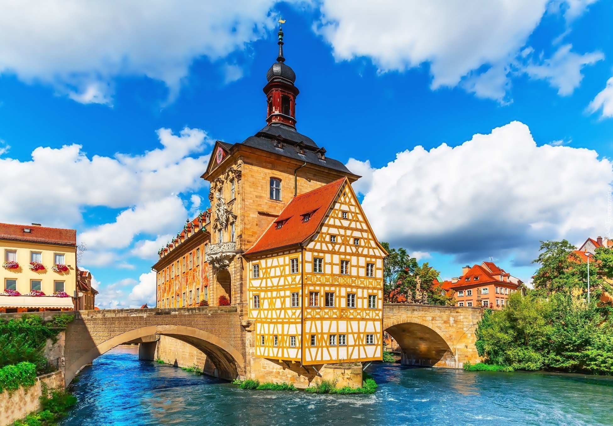 Domy, Mosty, Rzeka, Bamberg, Niemcy