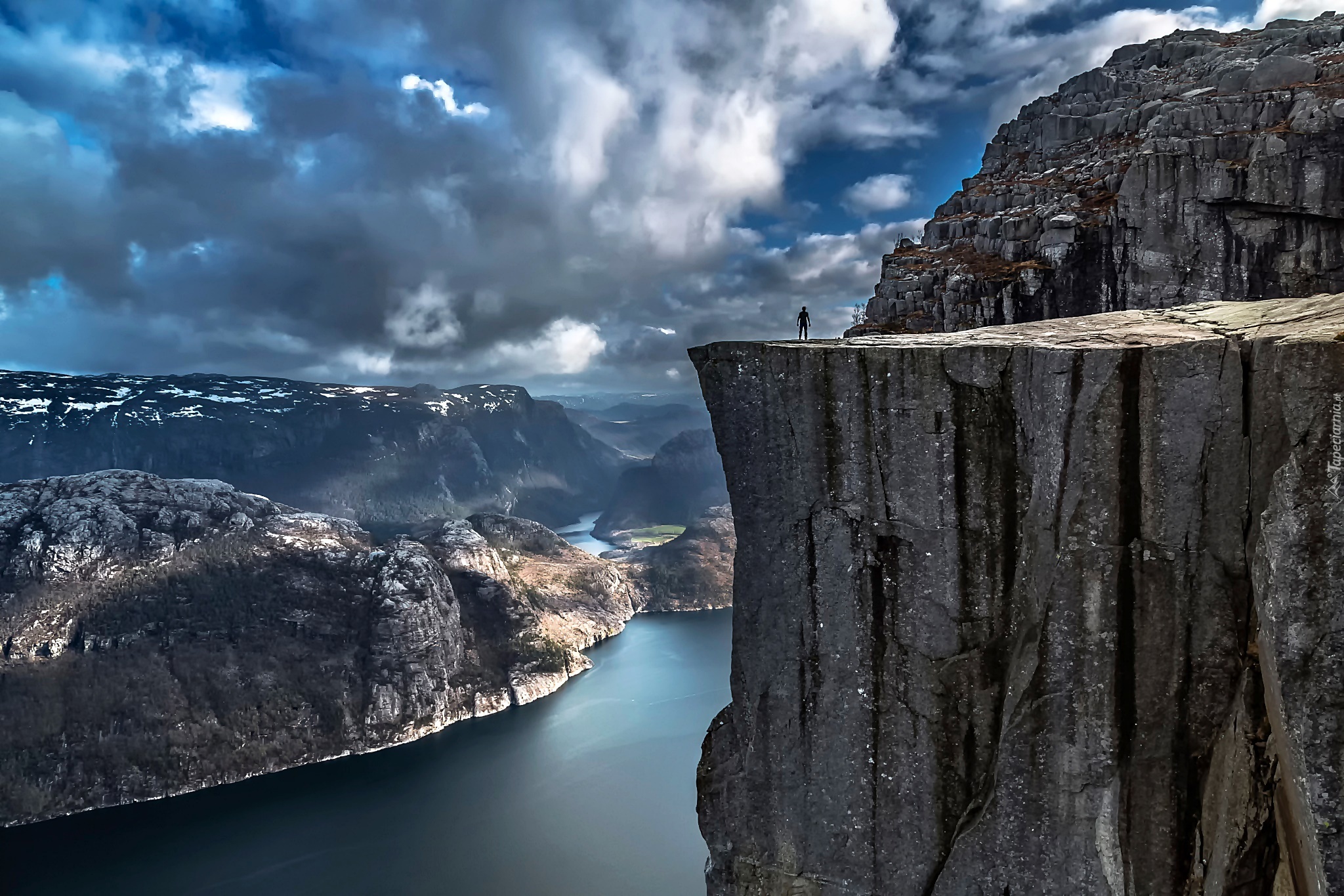 Klif Preikestolen, Fiord Lysefjorden, Norwegia, Góry