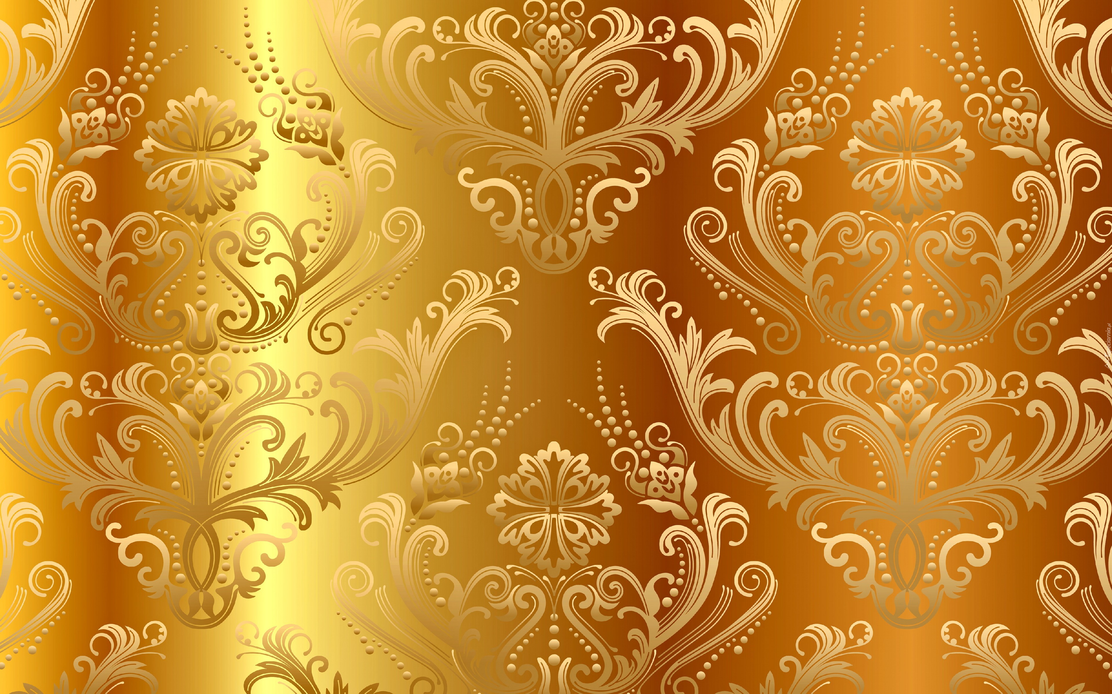 Złoty, Ornament, Tło