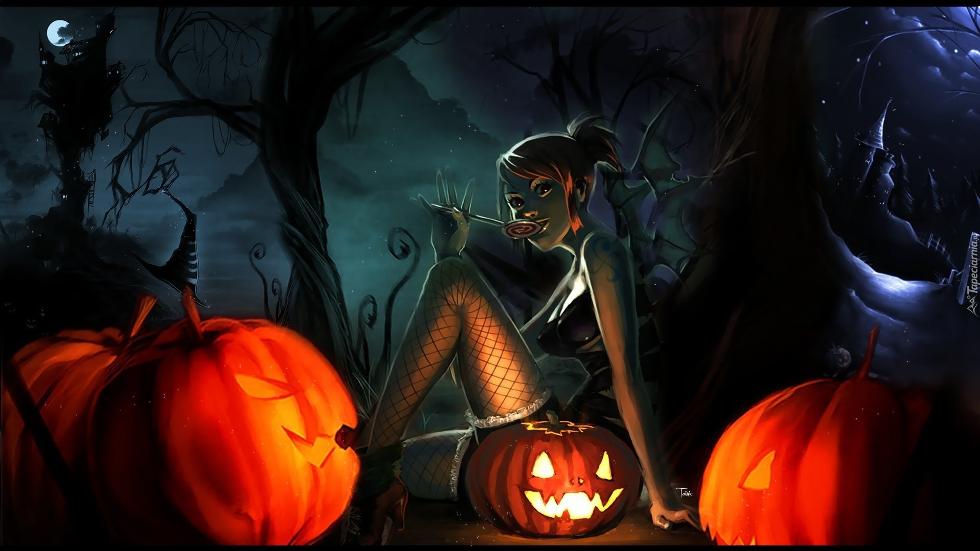 Dziewczyna, Dynie, Halloween