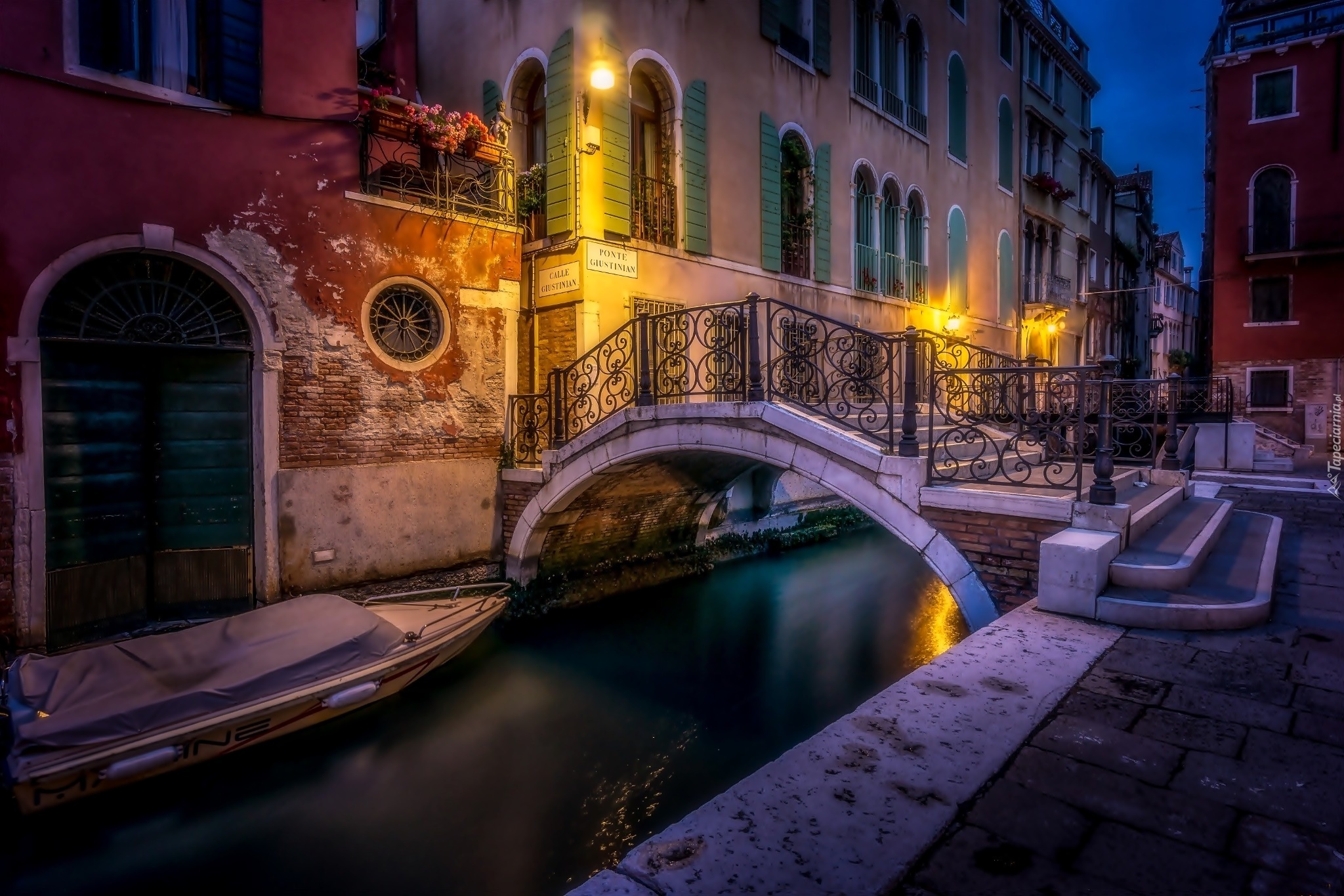 Domy, Kanał, Most, Wenecja, Włochy