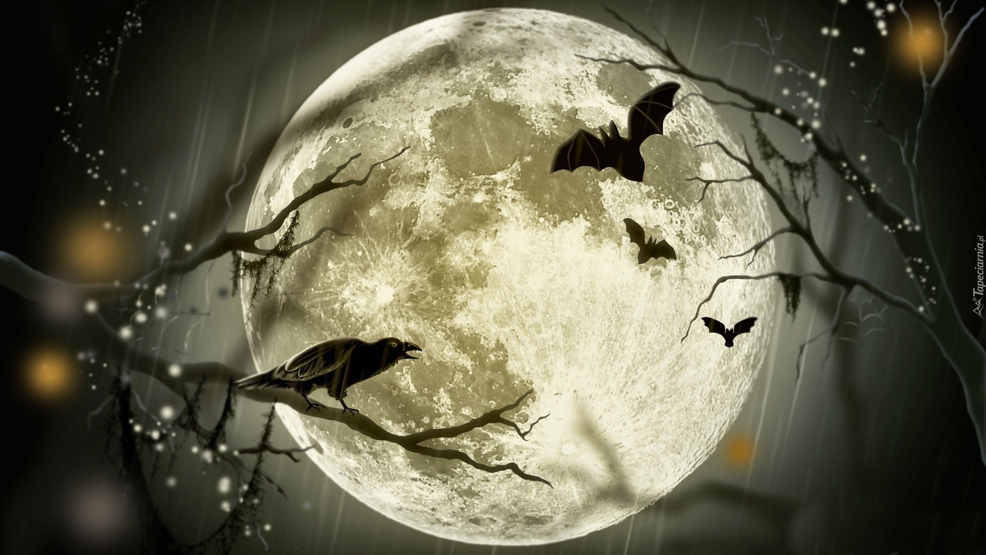 Halloween, Księżyc, Grafika