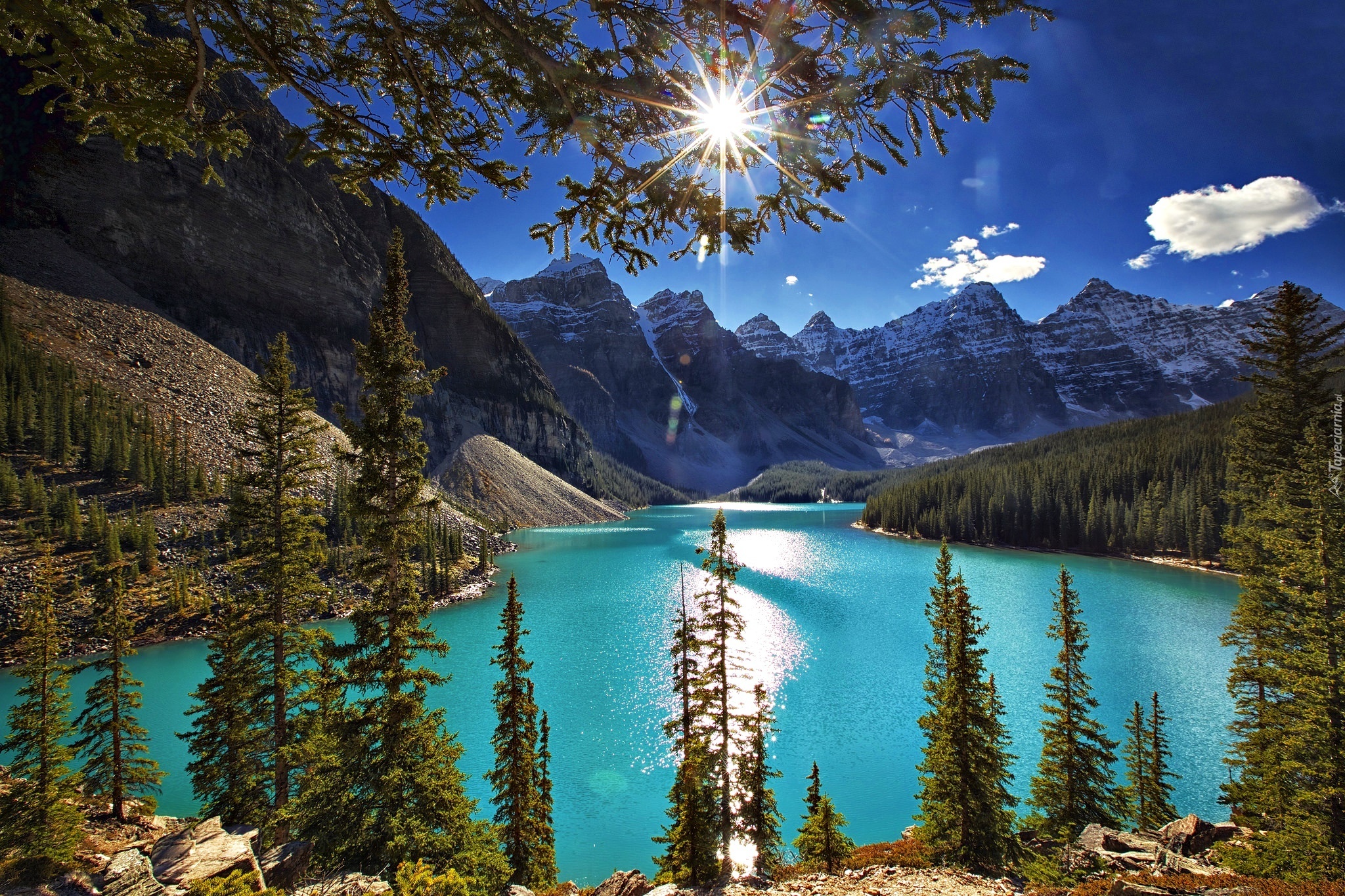 Jezioro Moraine, Alberta, Kanada, Góry