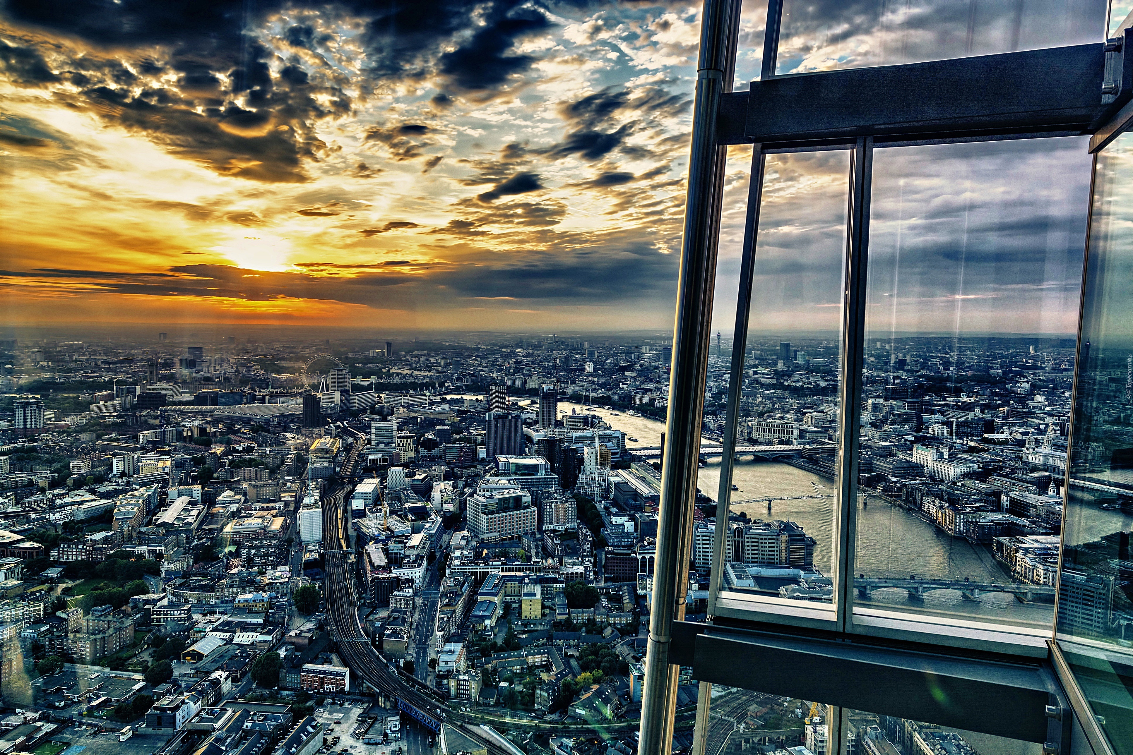 Budowla, Panorama Miasta, Londyn, Wschód Słońca