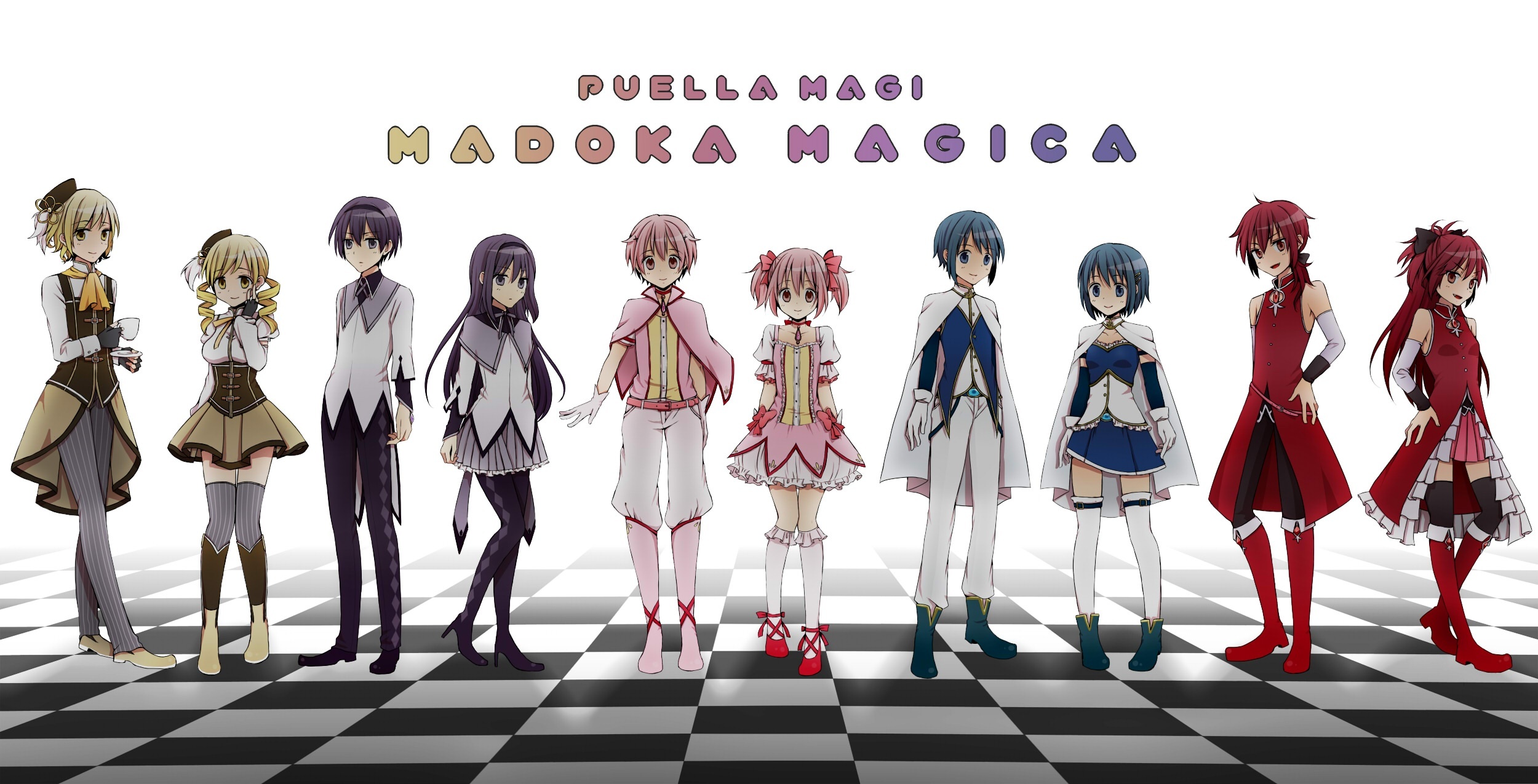 Mahou Shoujo Madoka Magica, Tomoe Mami, Akemi Homura, Kaname Madoka, Miki Sayaka, Sakura Kyouko