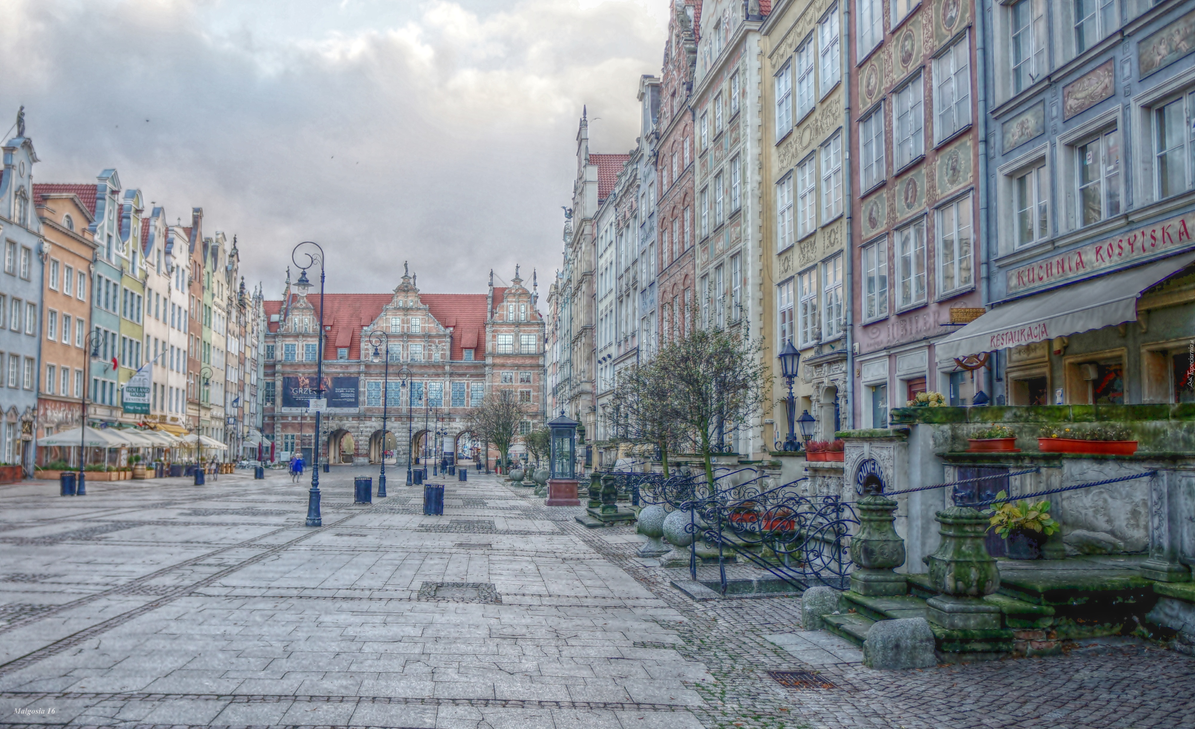 Gdańsk, Stare Miasto, plac, Zabytkowe, Kamienice, HDR