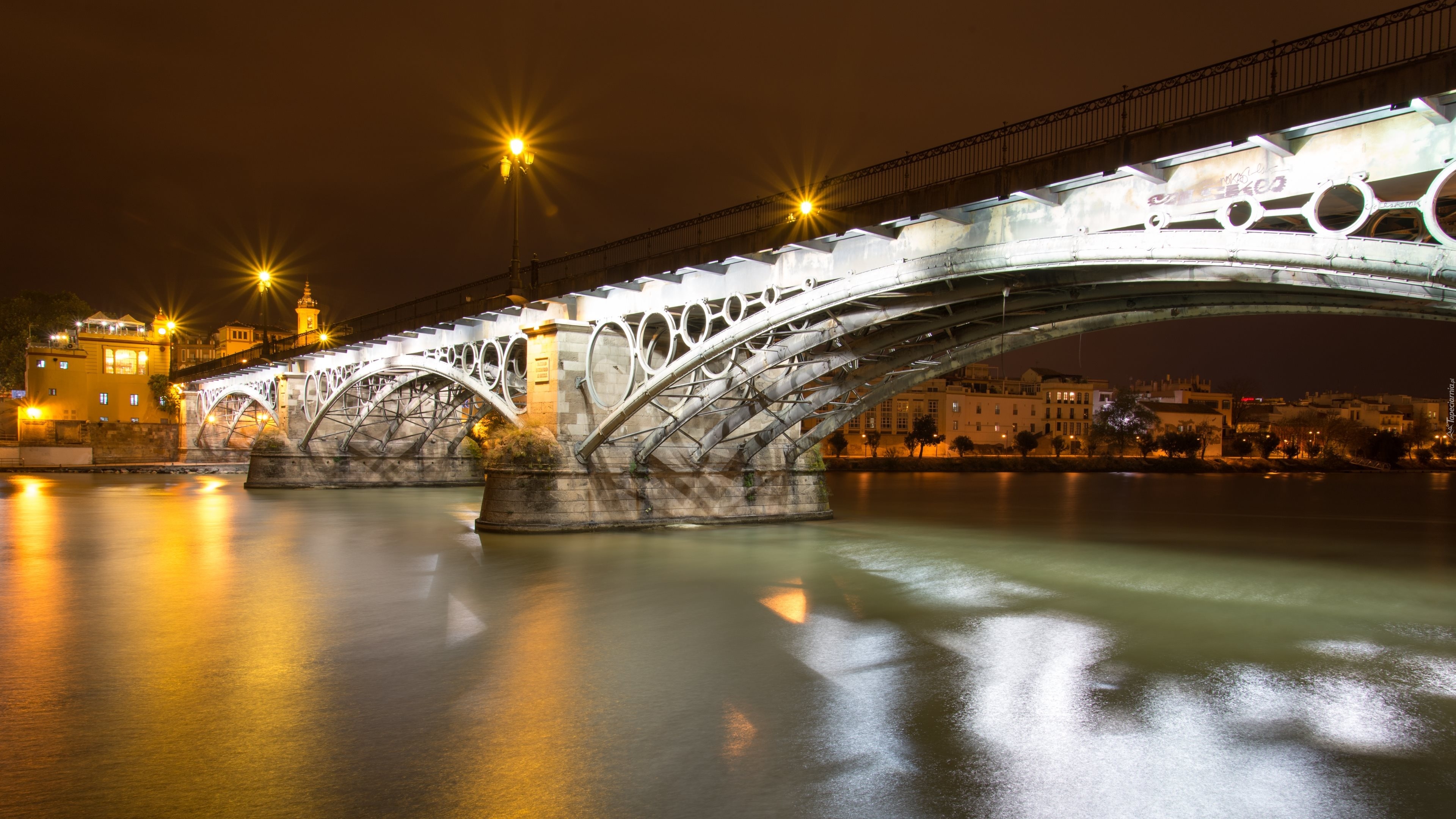 Hiszpania, Sevilla, Rzeka, Guadalquivir, Most, Triana Bridge