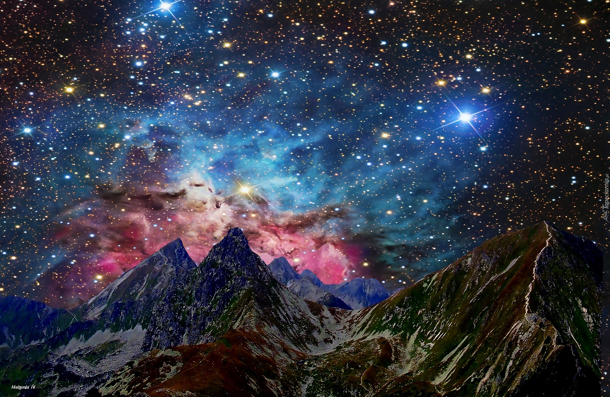 Góry, Gwiazdy, Galaktyka, Kosmos