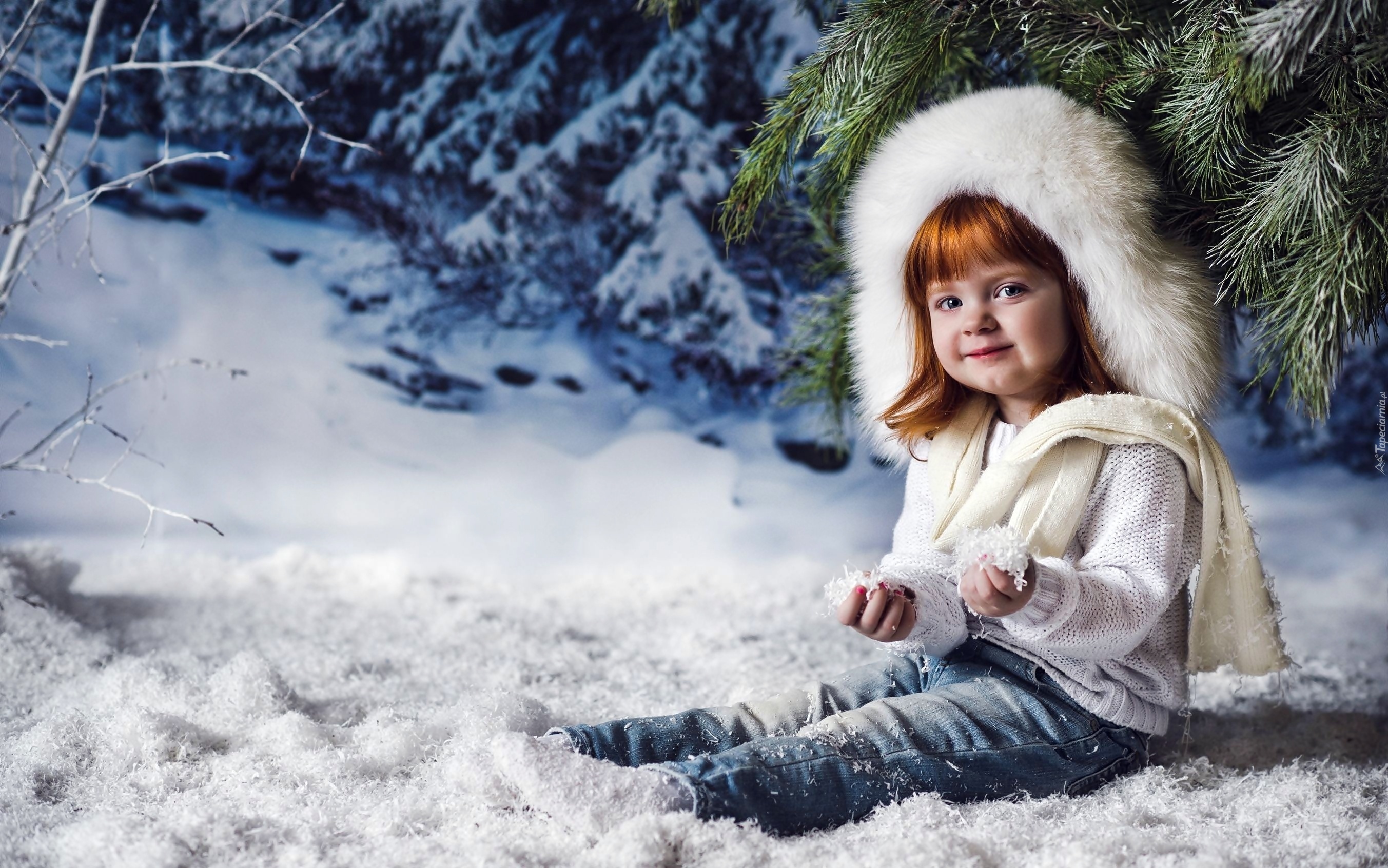 Dziewczynka, Śnieg, Zima