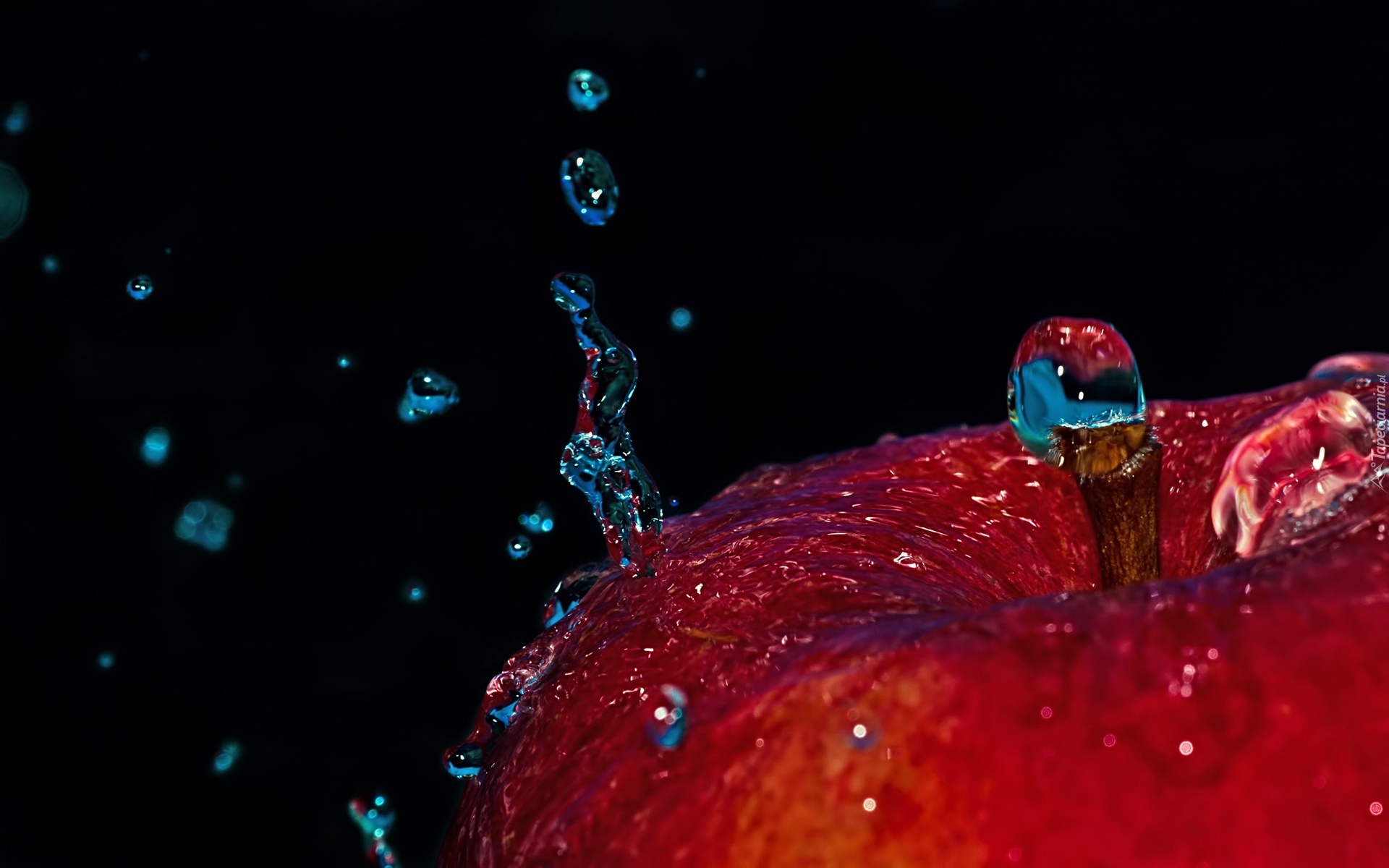 Jabłko, Czerwone, Krople Wody