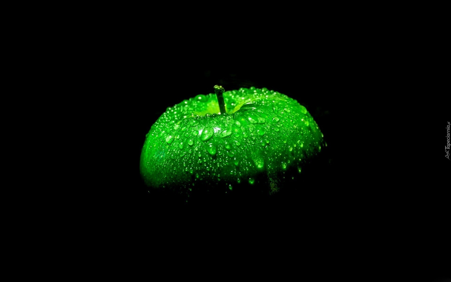 Jabłko, Zielone, Krople Wody