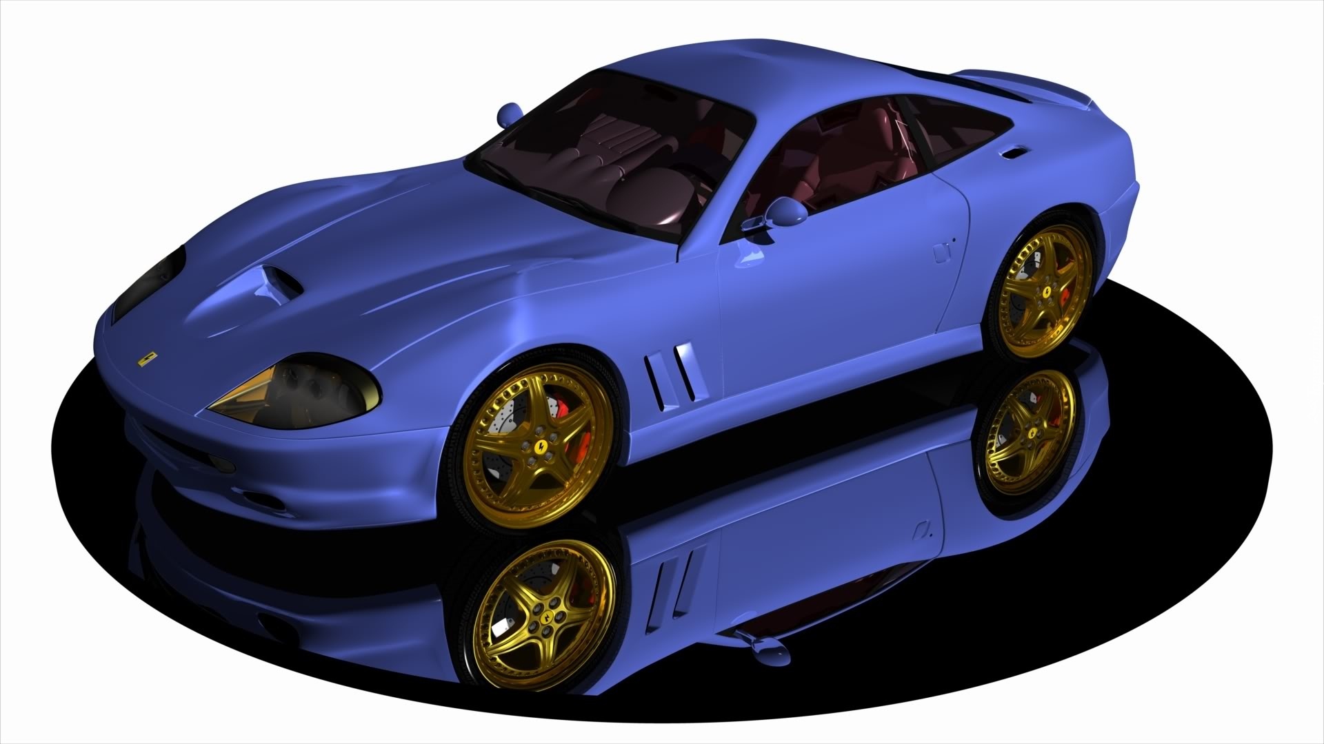 Niebieski, Samochód, Grafika 3D