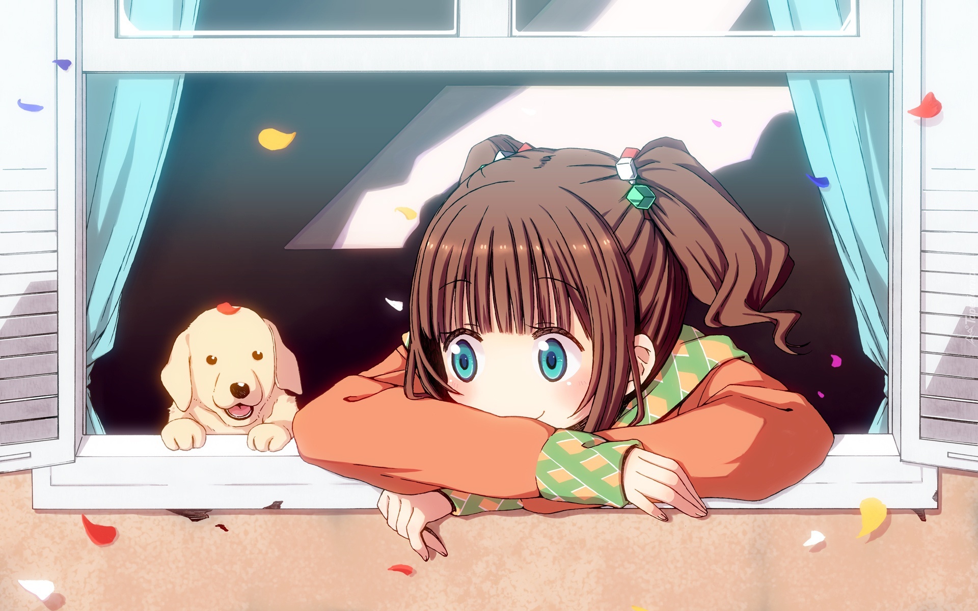 Okno, Piesek, Dziewczynka, Manga, Anime